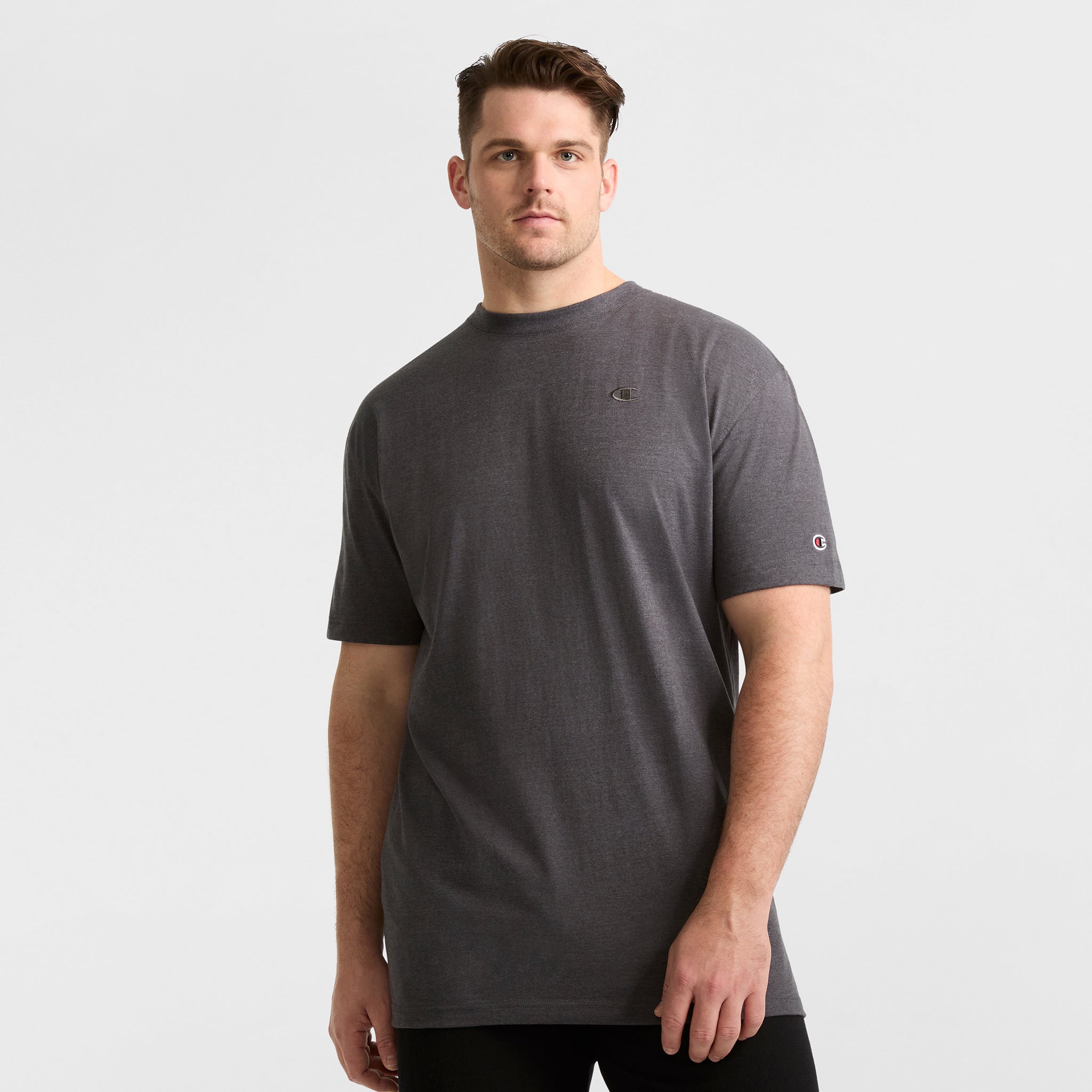 Champion Classic T-Shirt C Logo homme Granite Heather coton