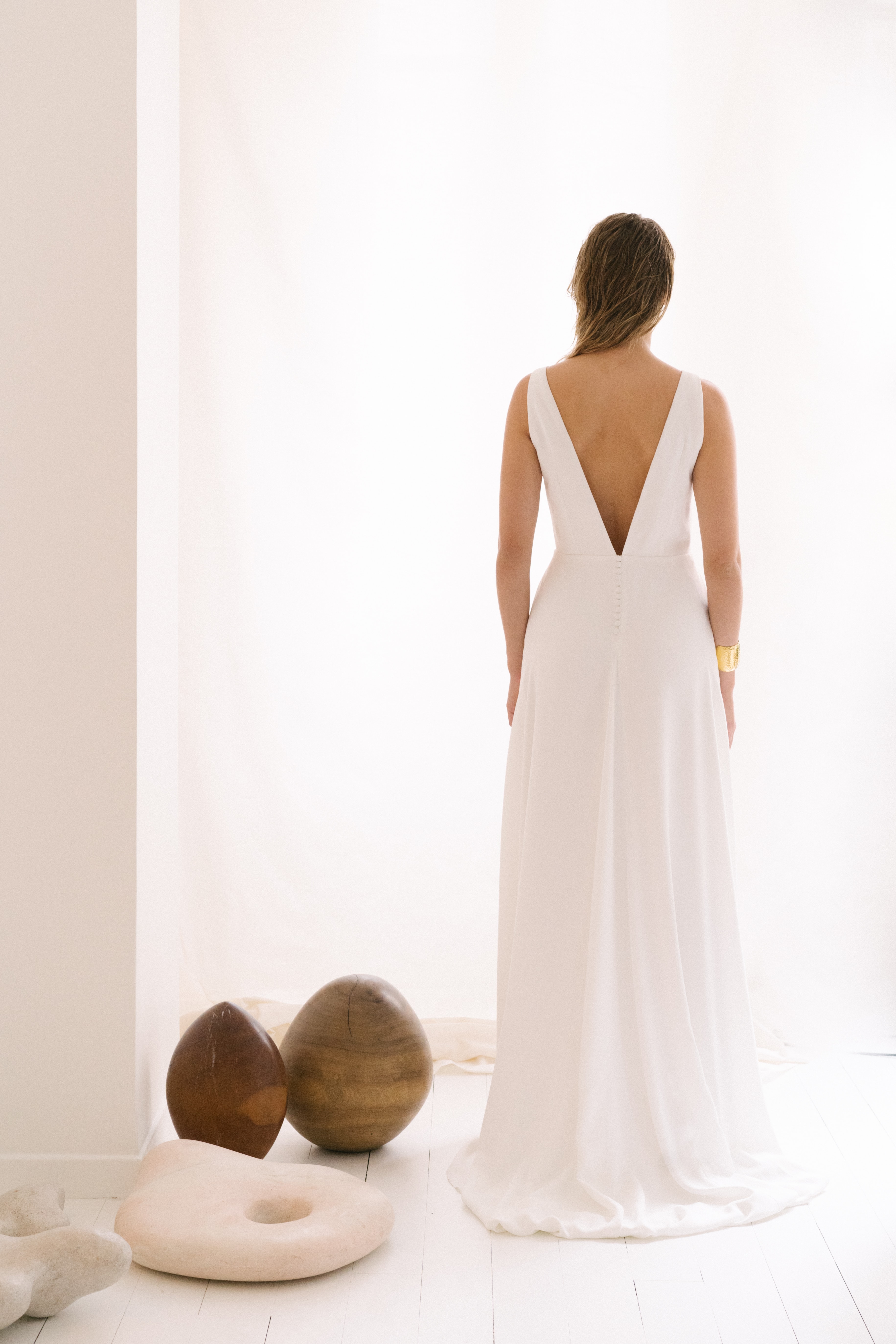 Maison Floret Sur-mesure Jens robe mariée crêpe fluide