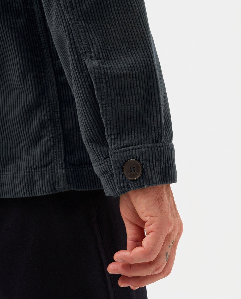 LAFAURIE ESTEVE veste de peintre bleu pétrole velours coton