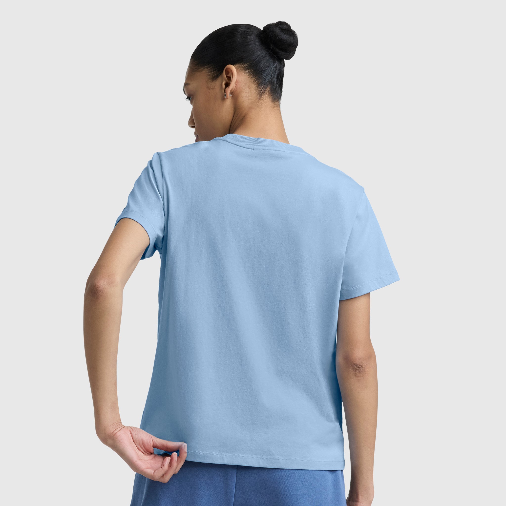 Champion Blurred Roses t-shirt coton bleu clair roses floues