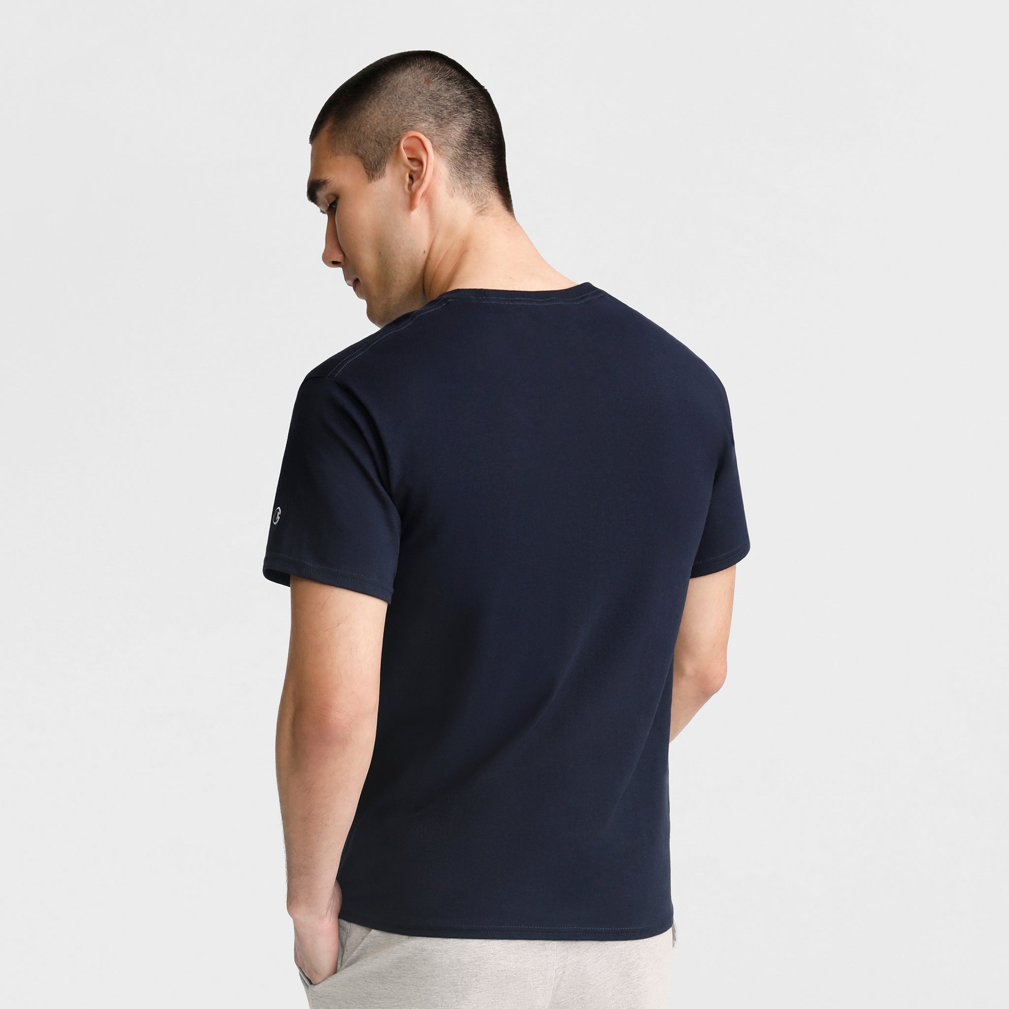 Champion Classic C Logo t-shirt homme Deep Navy coton