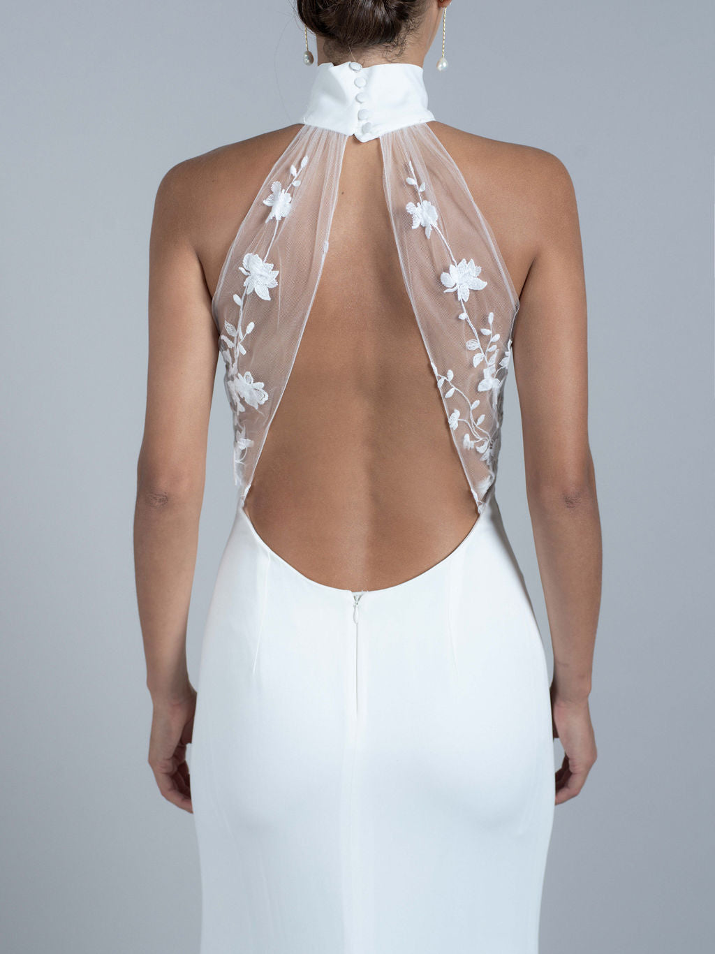 Rime Arodaky Queen robe de mariée crêpe dentelle florale