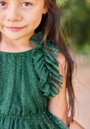 Le Jour de Notre Oui Scarlett robe fille vert sapin