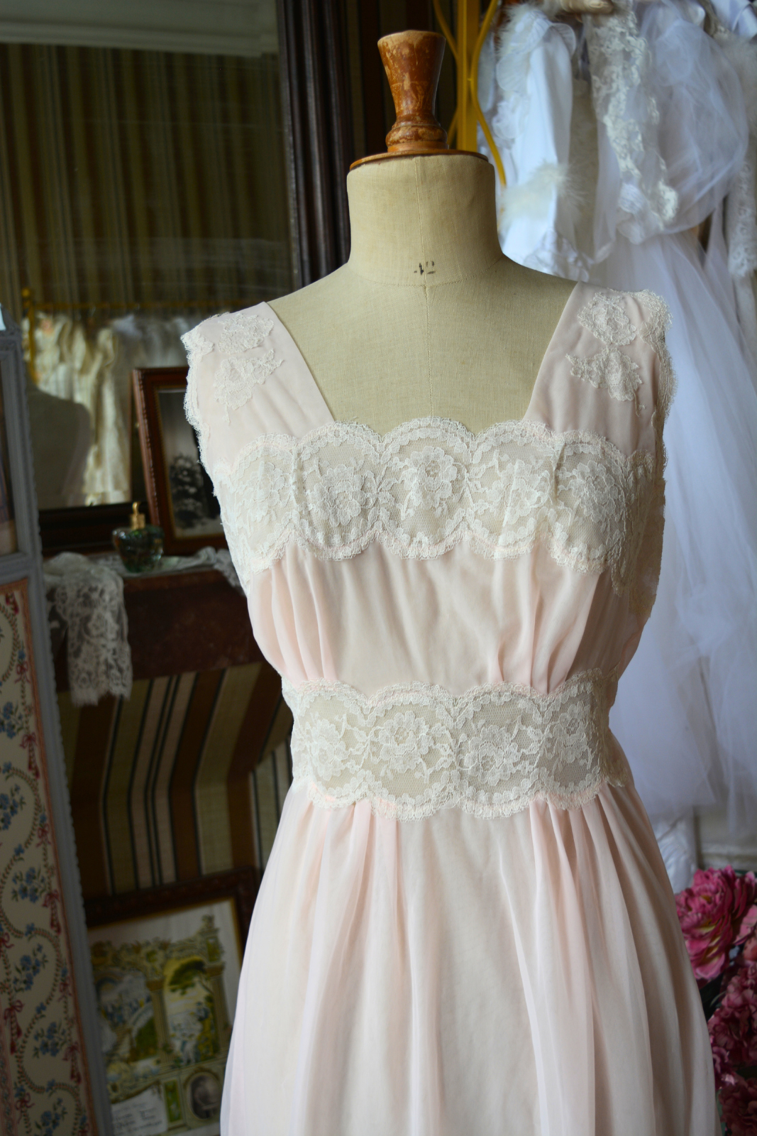 Solène Gisèle Les Déshabillés Ensemble Dentelle Rose dentelle