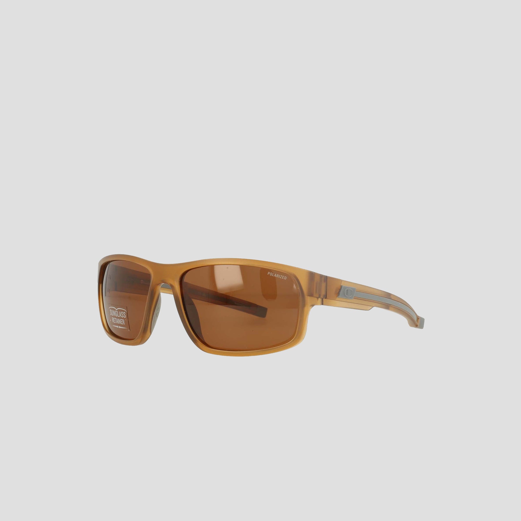 Champion Polarized Rectangle Retainer Wrap lunettes Trans Walnut