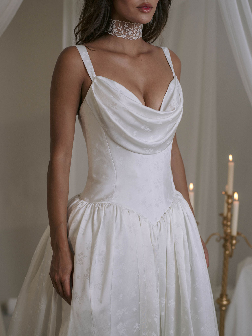 Rime Arodaky Bridal Roslyn Flowers robe de mariée satin