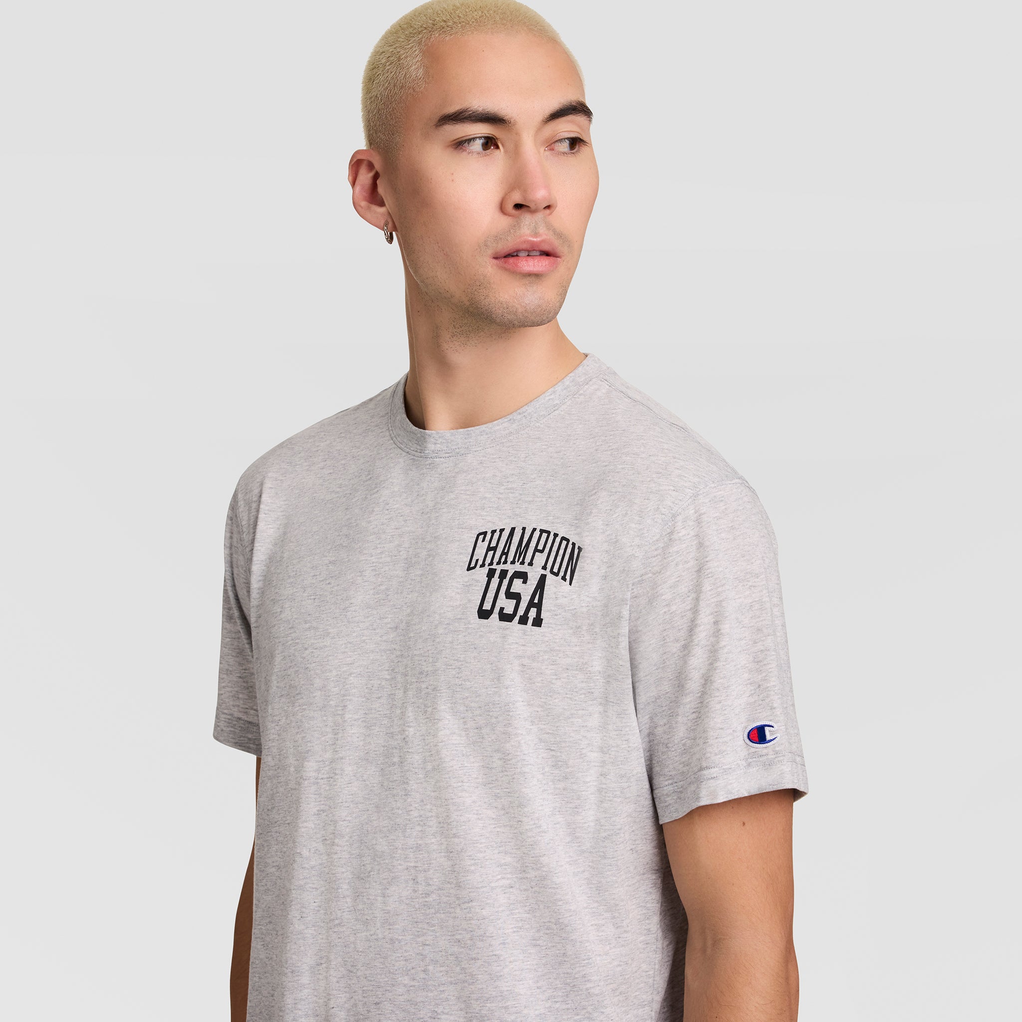 Champion USA T-Shirt Gris Oxford Grey Heather