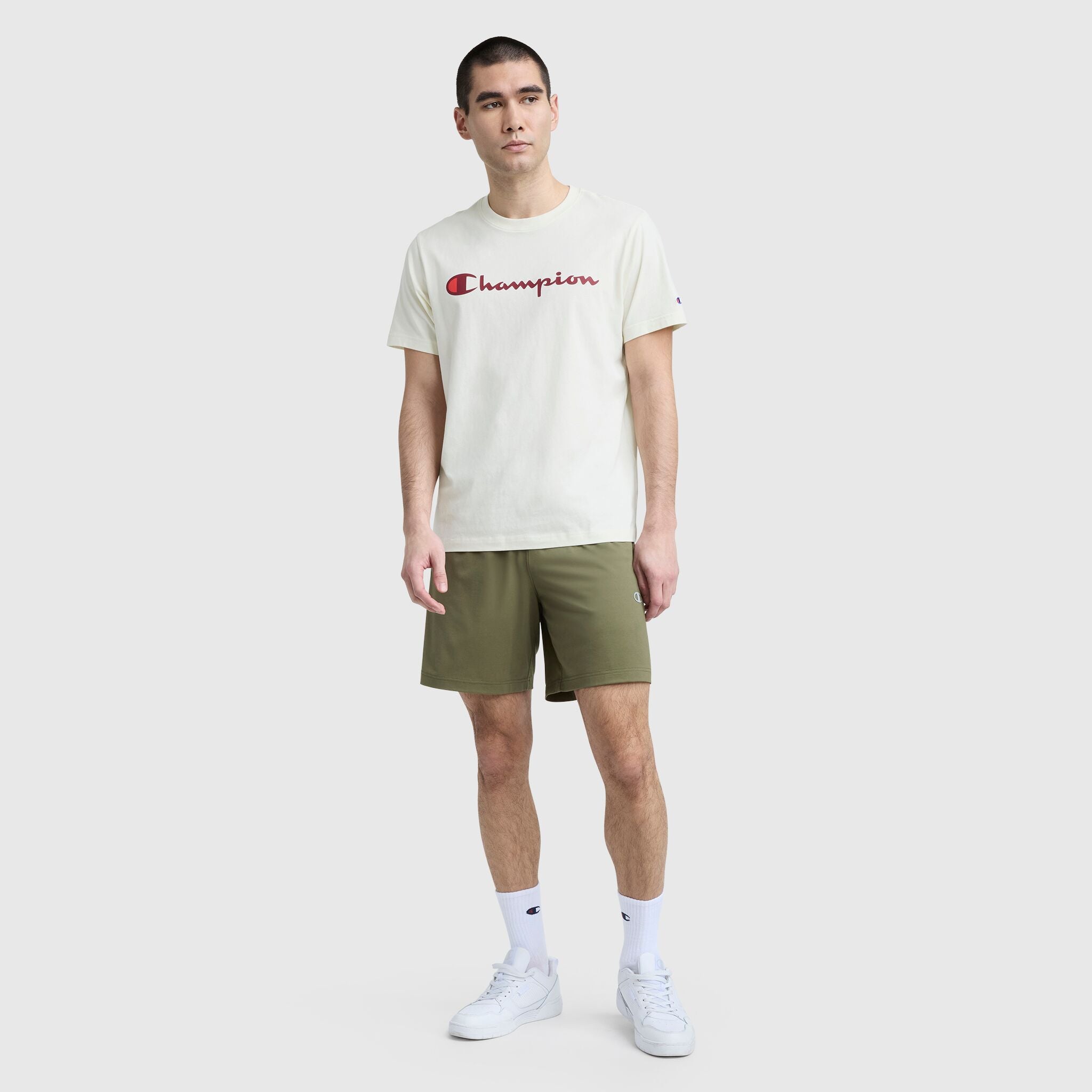 Champion Classic Graphic Script Logo t-shirt homme Unbleached Cotton