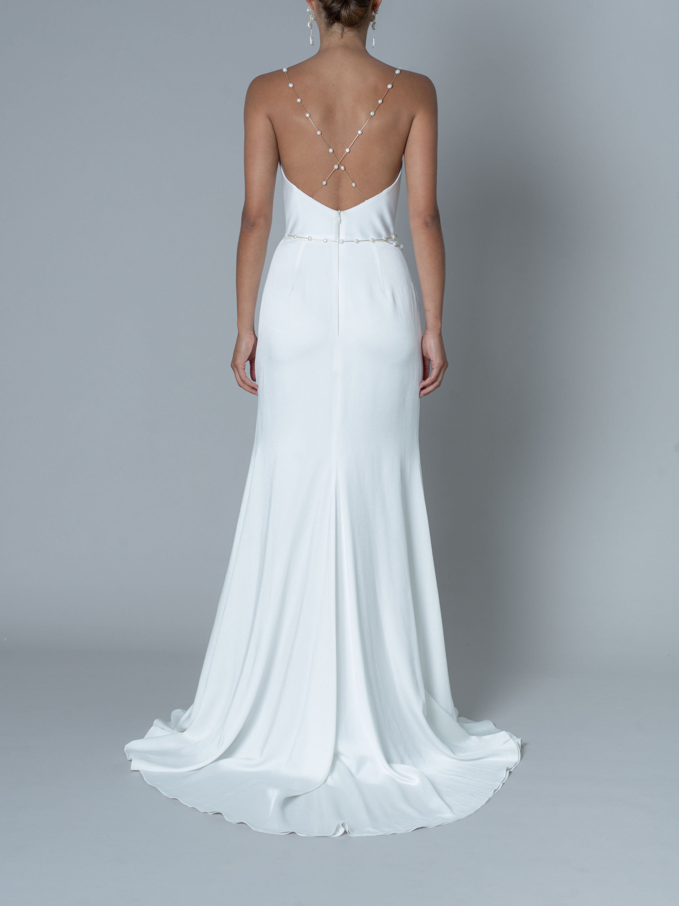 Rime Arodaky Bridal Naomi robe mariée satin drapé