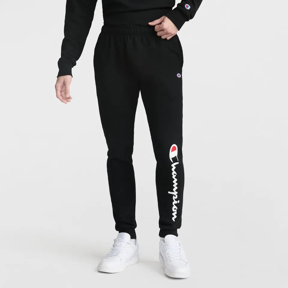 Champion Powerblend Script Logo jogging homme noir coton