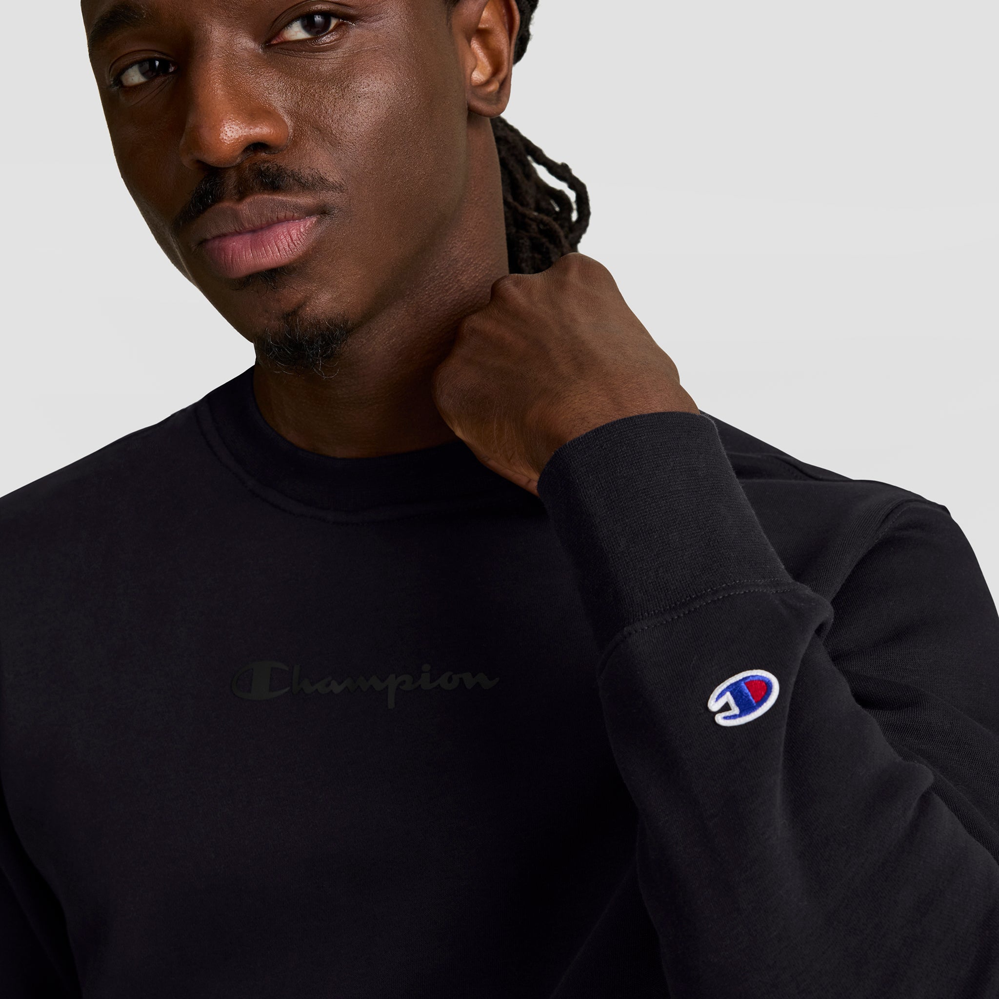 Champion Powerblend Crewneck sweat noir logo tonal