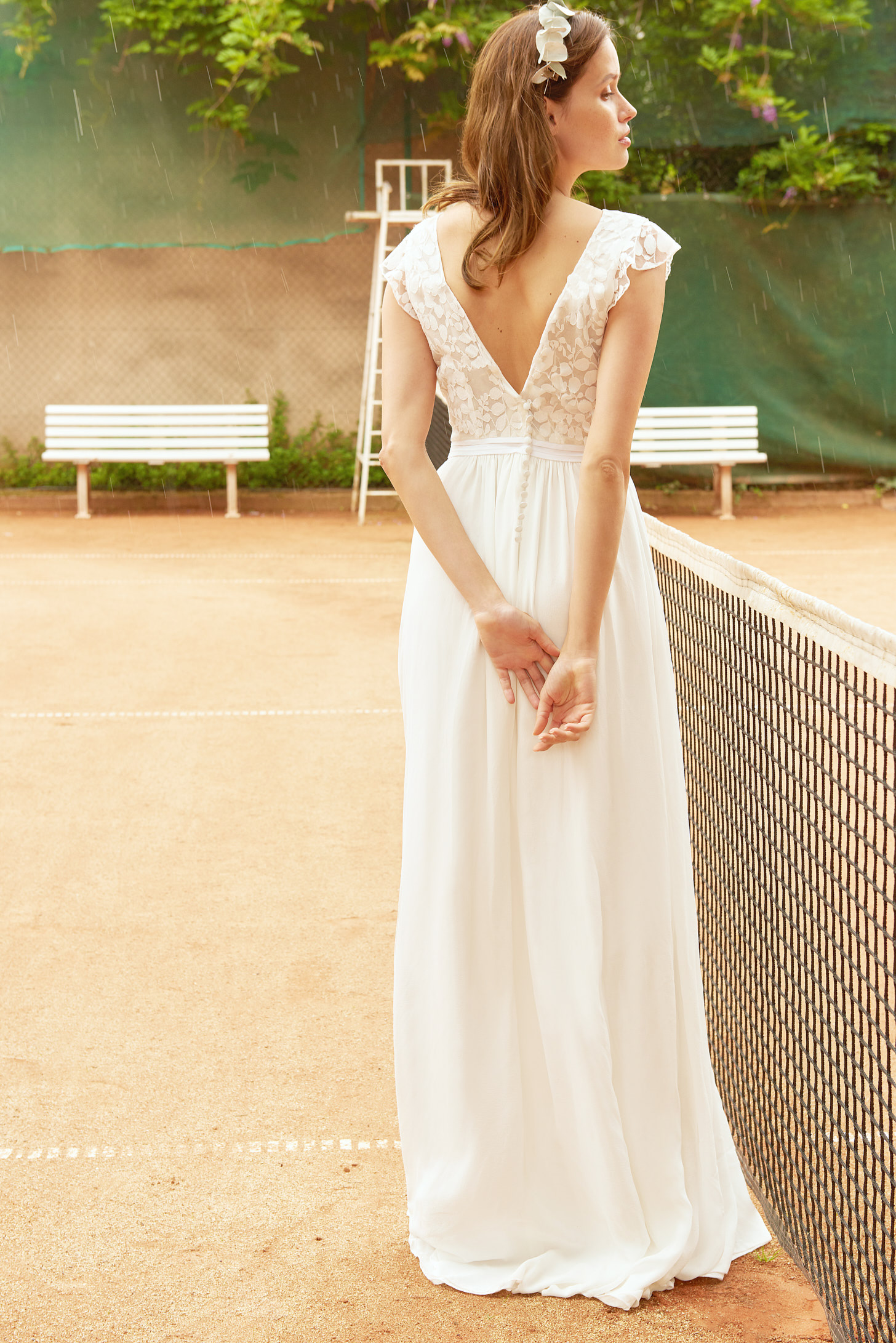 Maison Floret Sur-mesure Russell robe de mariée dentelle soie