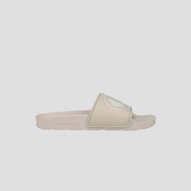Champion IPO Slide Claquette Femme Beige/Chalk Logo C