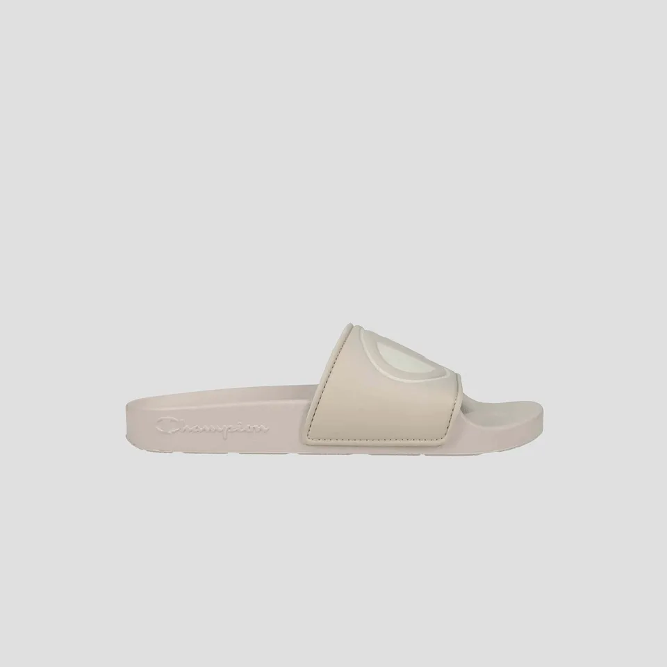 Champion IPO Slide Claquette Femme Beige/Chalk Logo C