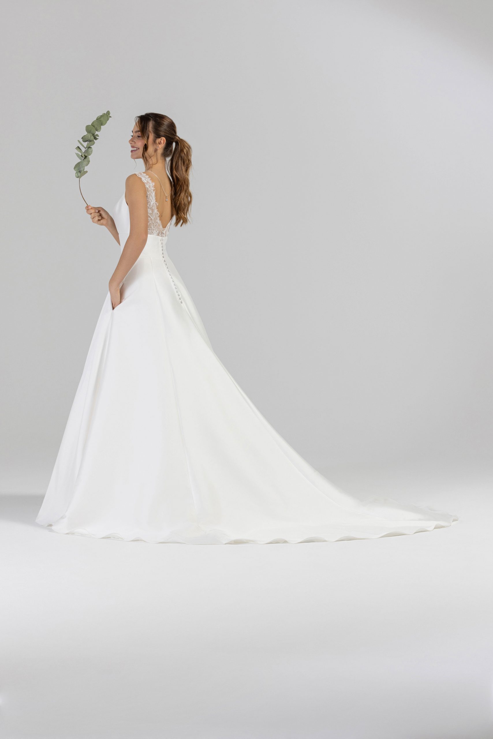 Le Jour de Notre Oui Libre robe de mariée crêpe fluide