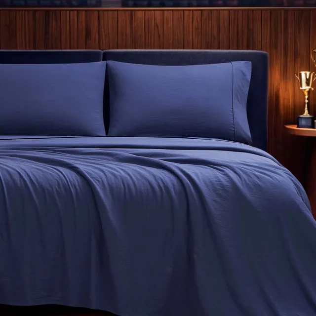 Champion Room Decor Elastic Logo Sheet Set drap bleu