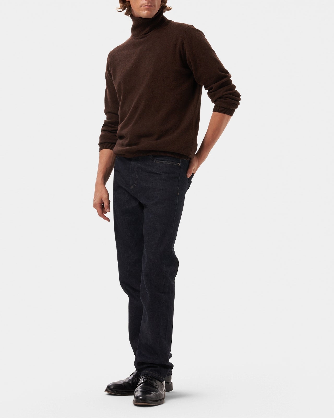 Lafaurie Gavino pull col roulé marron noix laine
