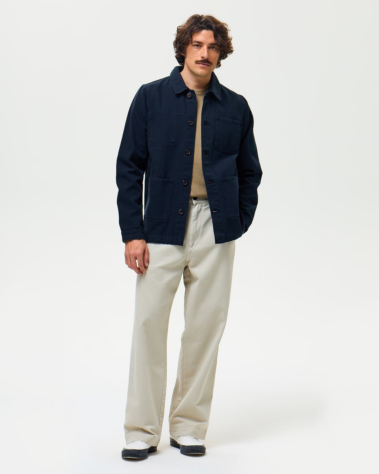 Lafaurie Braque Navy veste de peintre coton coupe droite