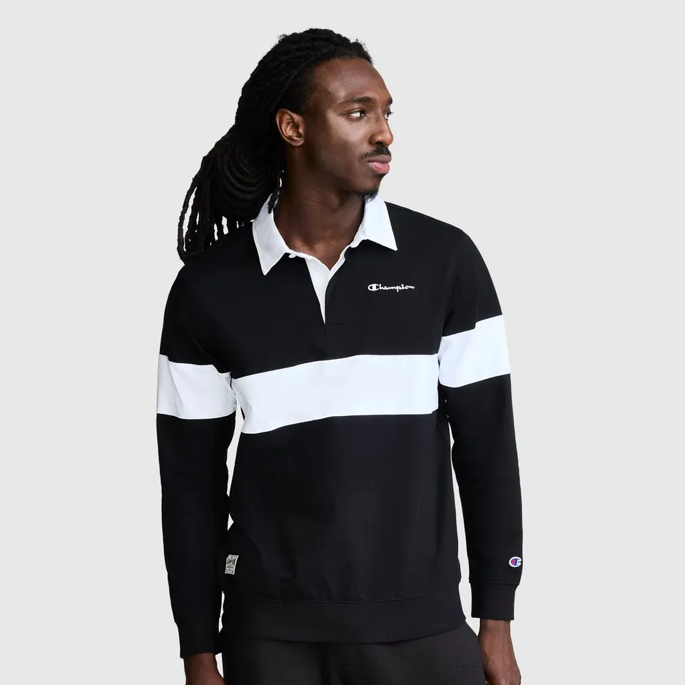Champion Rugby Shirt coton rayé Noir