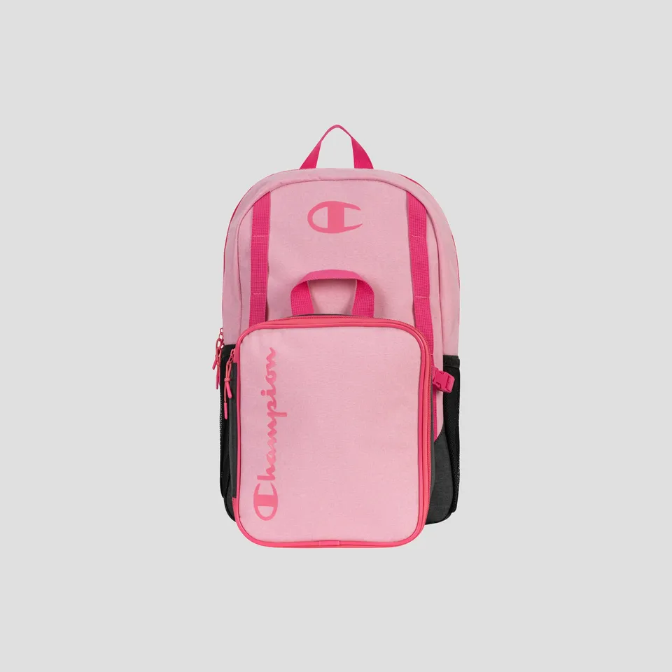 Champion Mode Lunch Kit sac à dos enfant rose gris avec lunch box