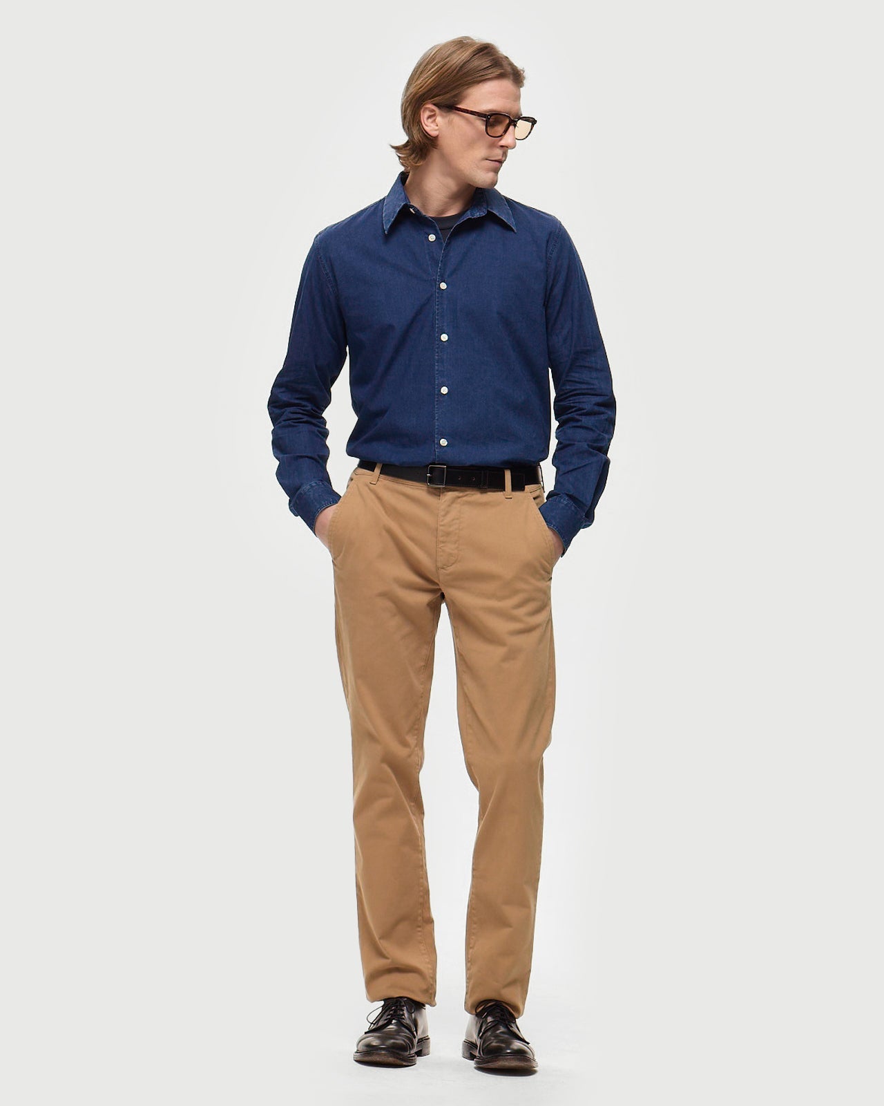 Lafaurie Albert Pantalon Chino Camel Twill Coton Ajusté
