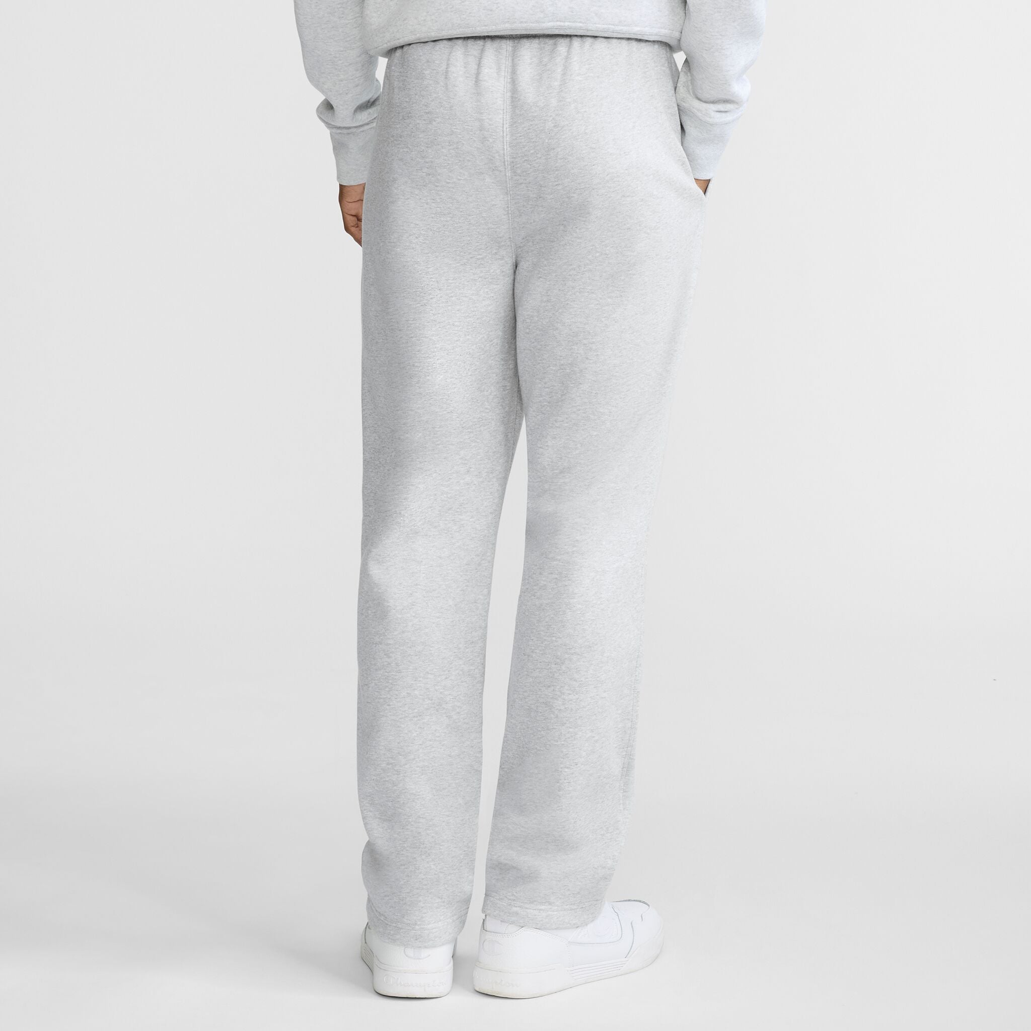 Champion Powerblend Open Hem C Logo sweatpants jogging gris clair molleton