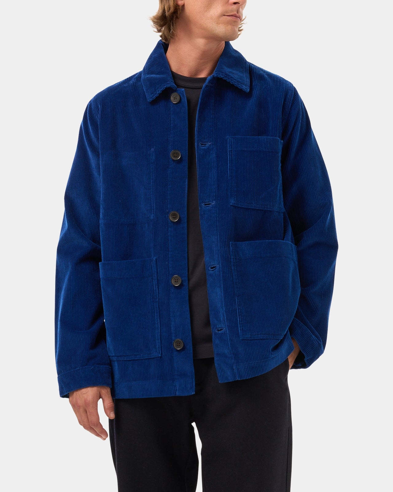 LAFAURIE ESTEVE Bleu Lazuli veste peintre velours coton
