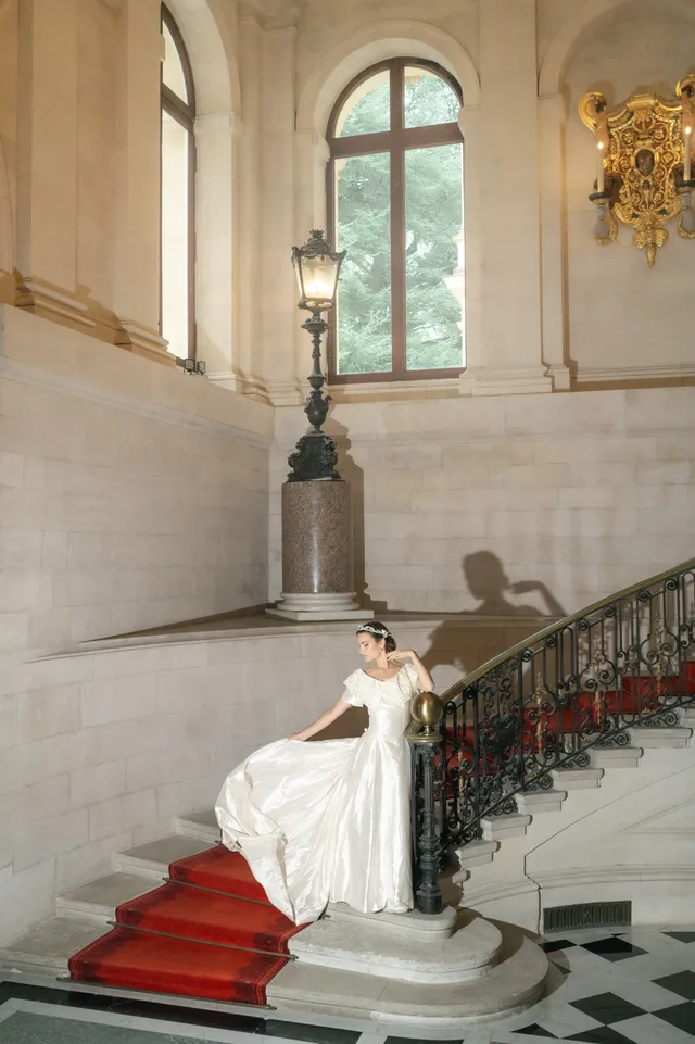 Solène Gisèle La mariée robe Mercédès soie champagne