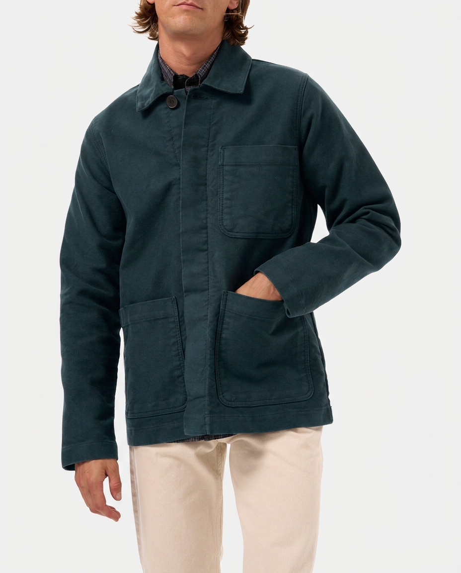 Lafaurie Hockney veste bleu canard coton