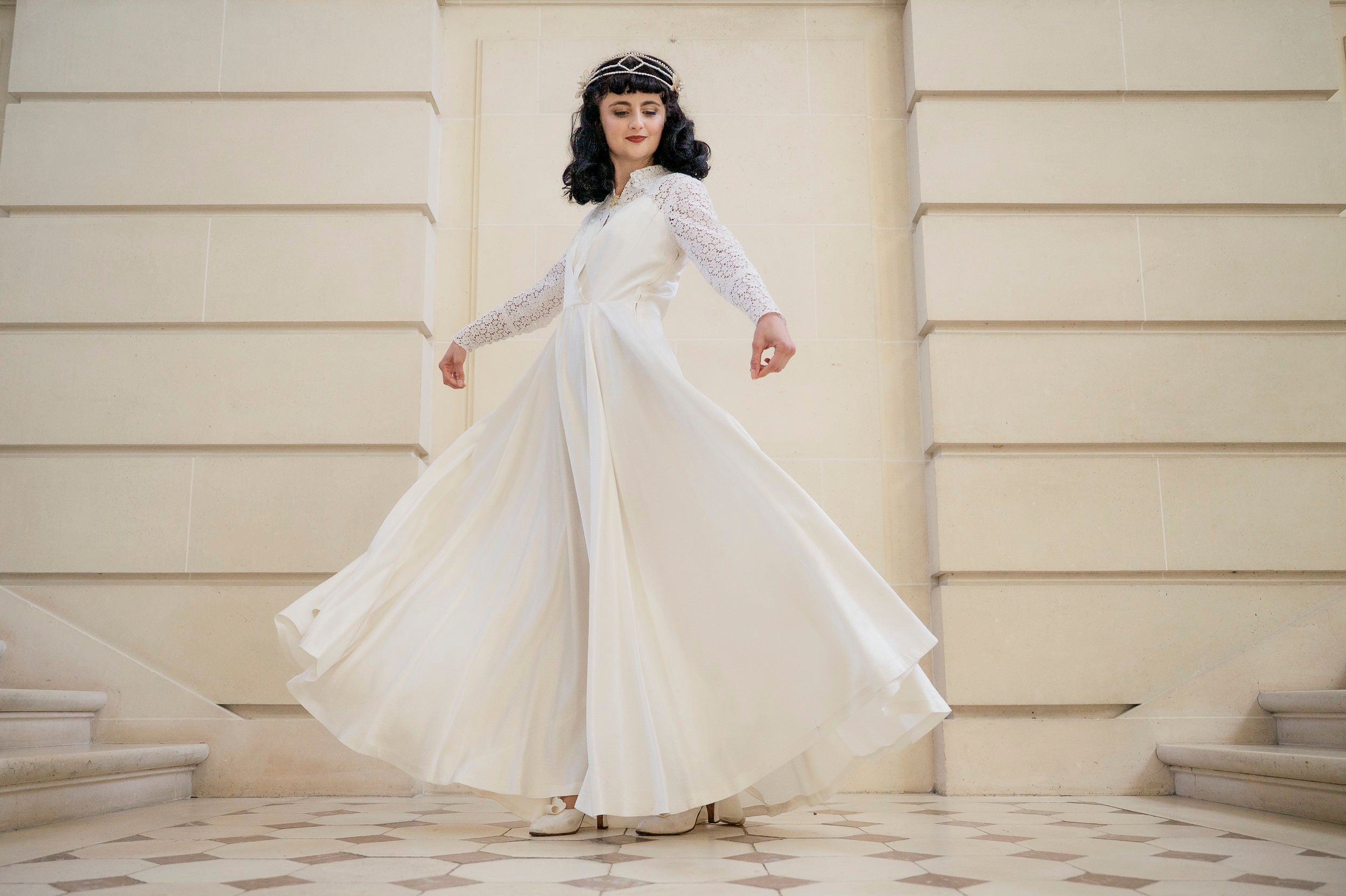 Solène Gisèle La mariée robe Nicole satin ivoire 36