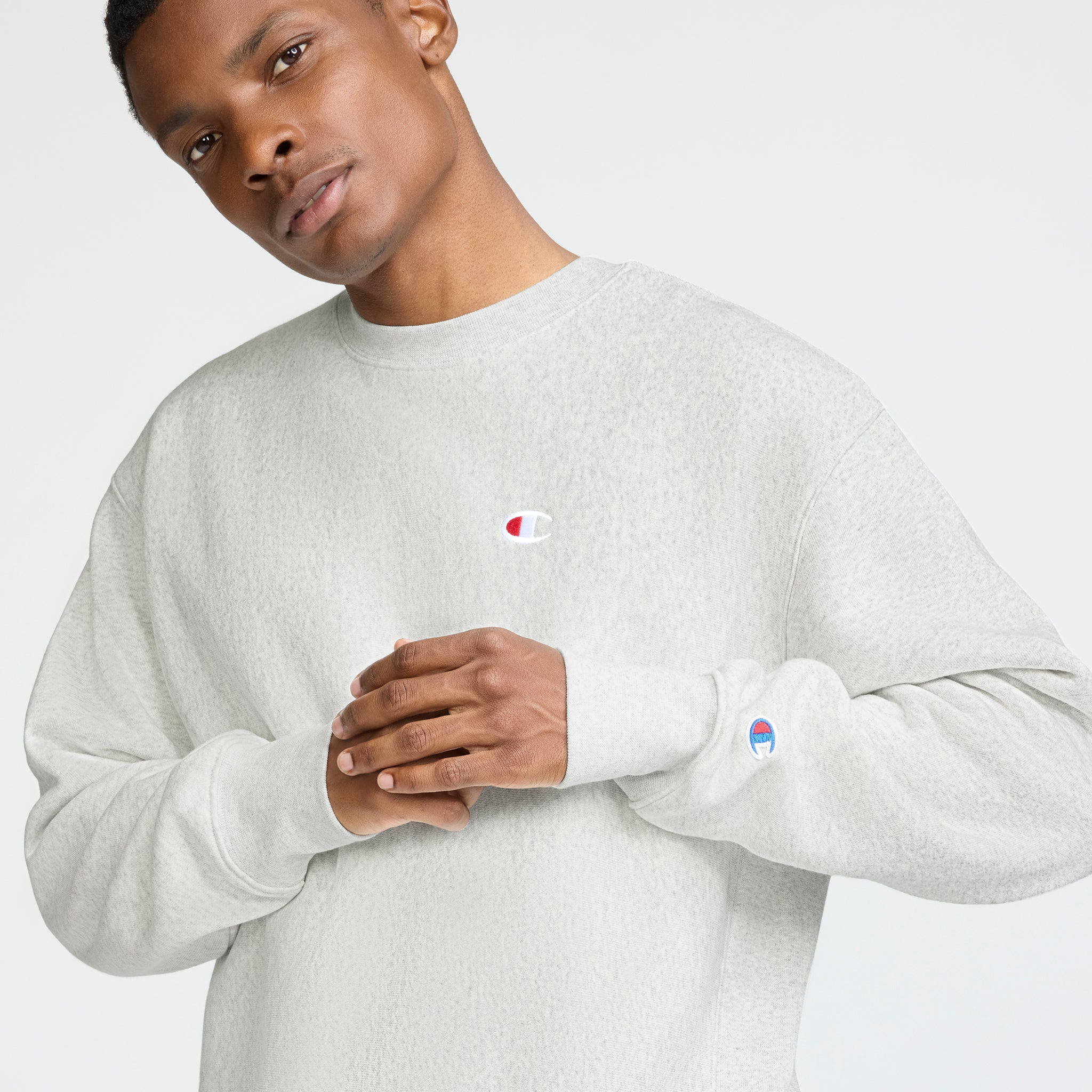 Champion Reverse Weave sweatshirt gris logo C molleton lourd
