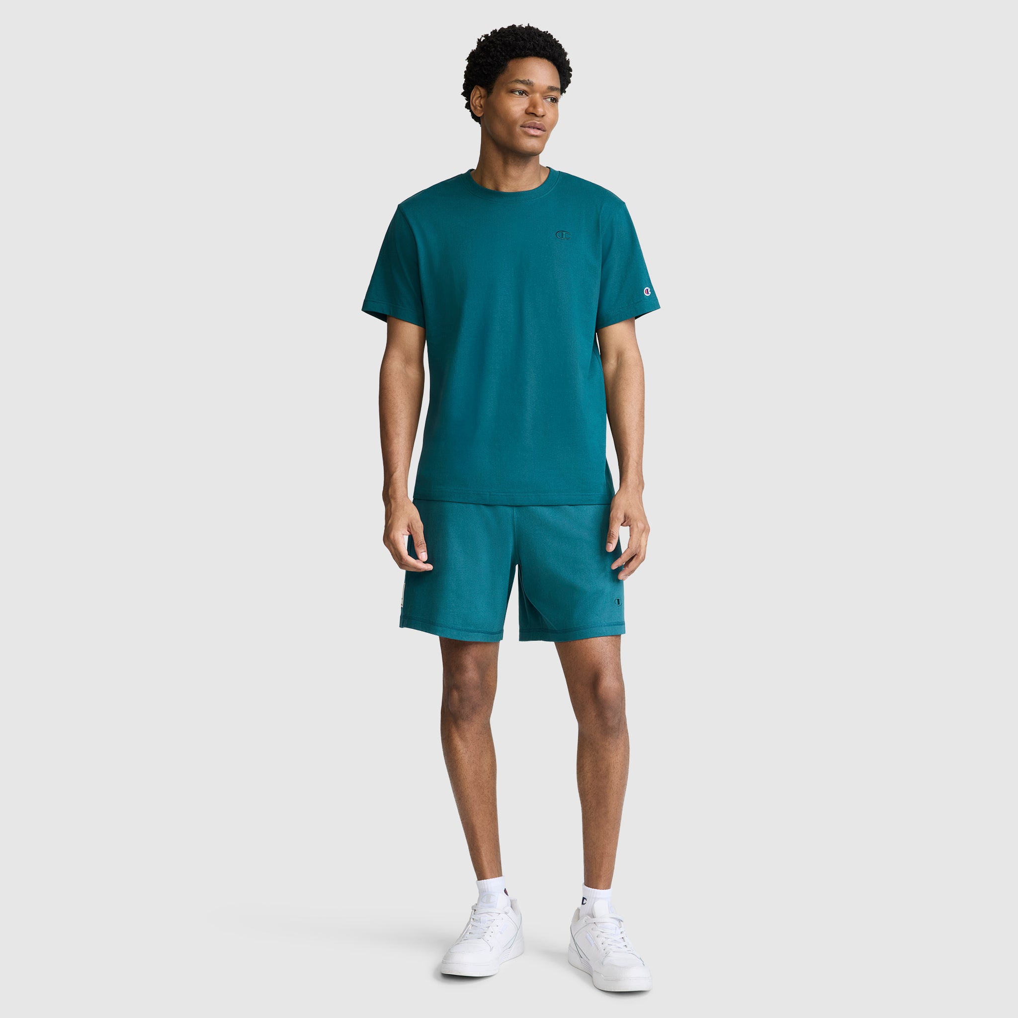 Champion Classic C Logo t-shirt homme Deep Teal coton