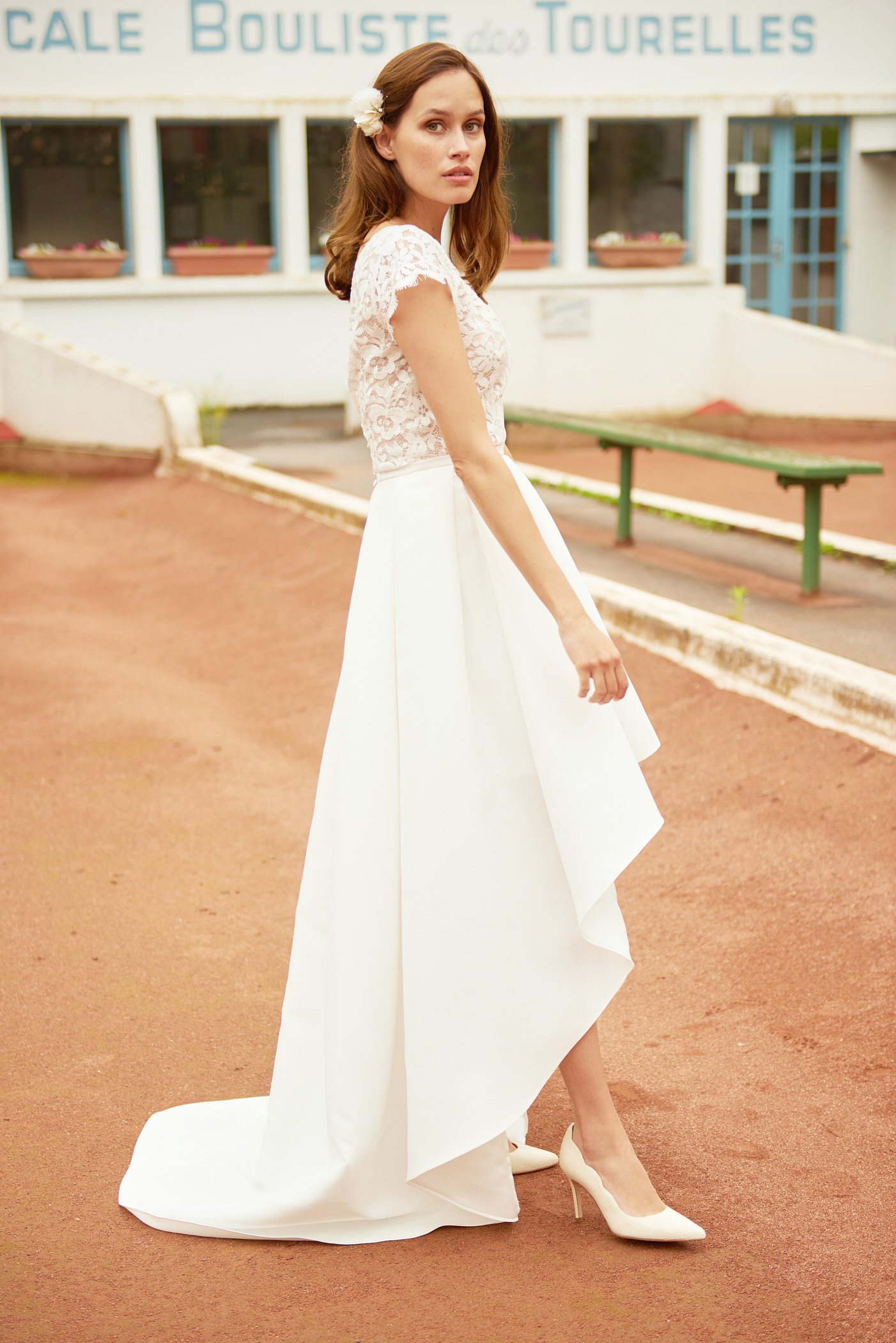 Maison Floret Sur-mesure Milton robe de mariée satin dentelle