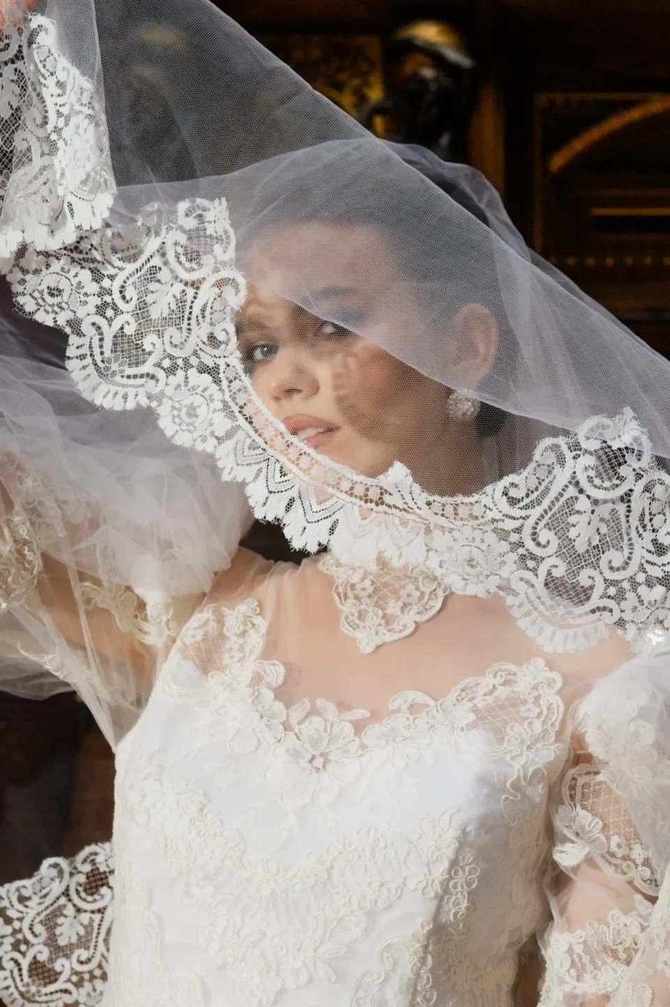 Solène Gisèle Voile Tulle et Dentelle Mariée Vintage
