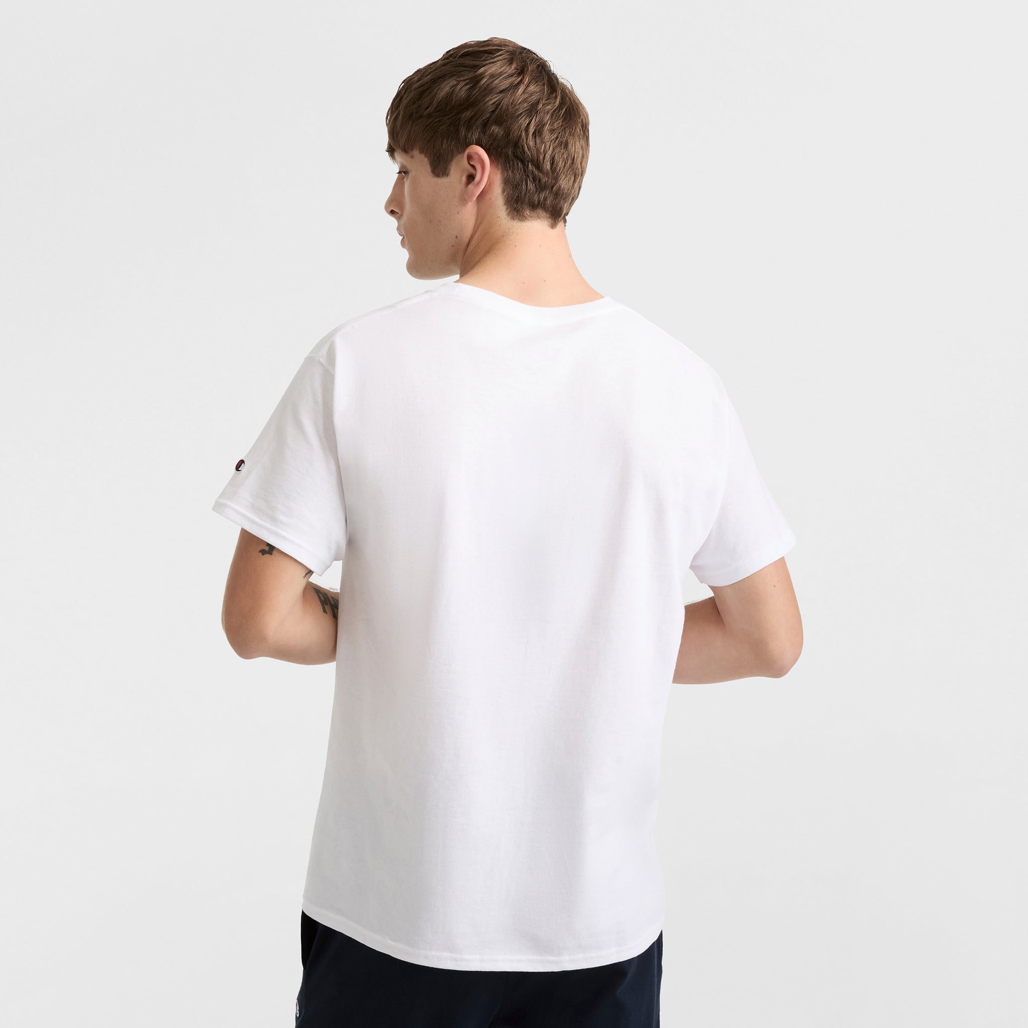 Champion Classic T-Shirt Blanc Coton Col Rond Logo C
