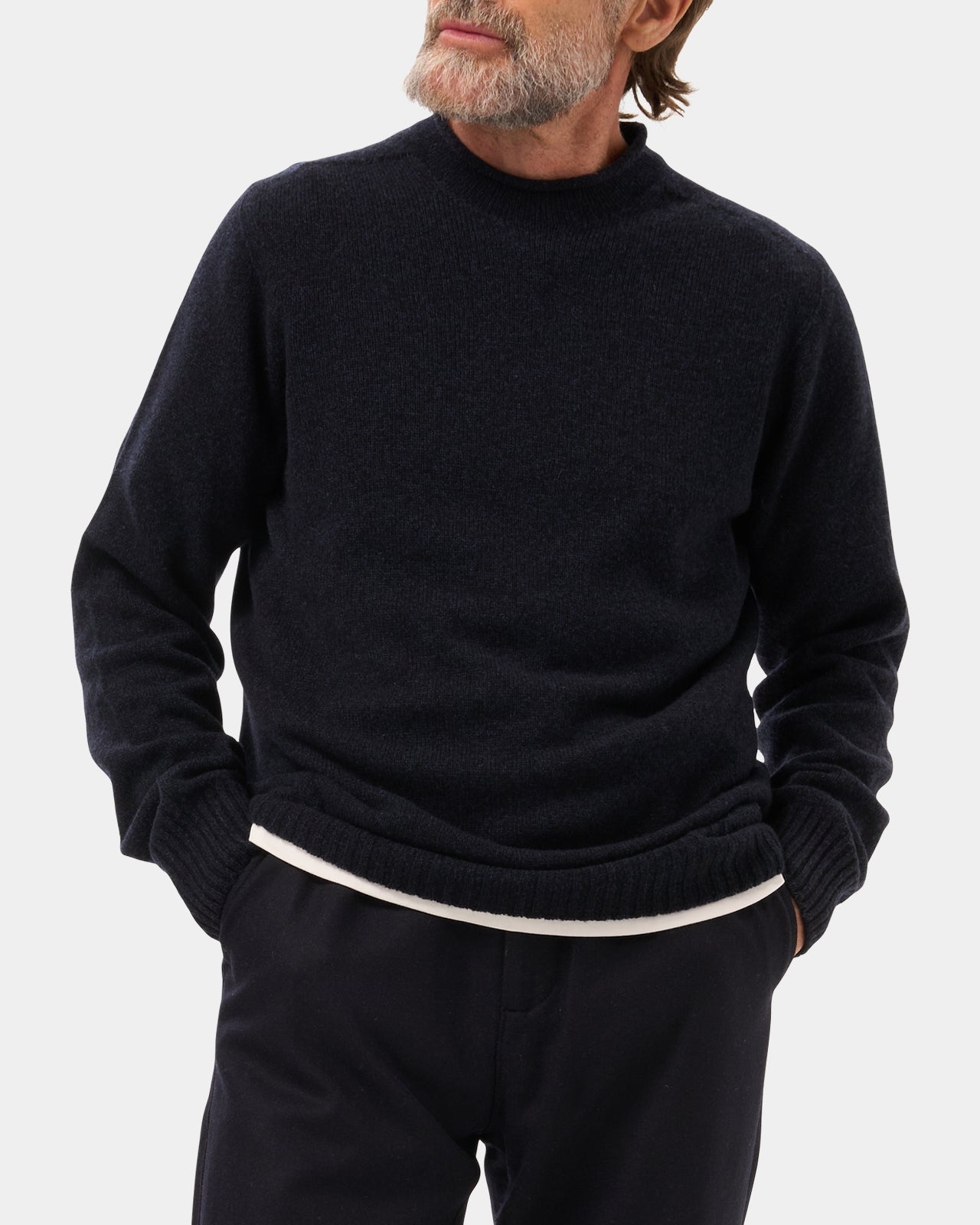 Lafaurie Pietro pull col montant laine navy noir