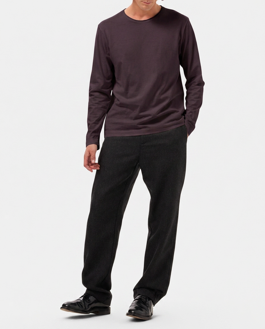 LAFAURIE ACHILLE t-shirt dark prune coton manches longues