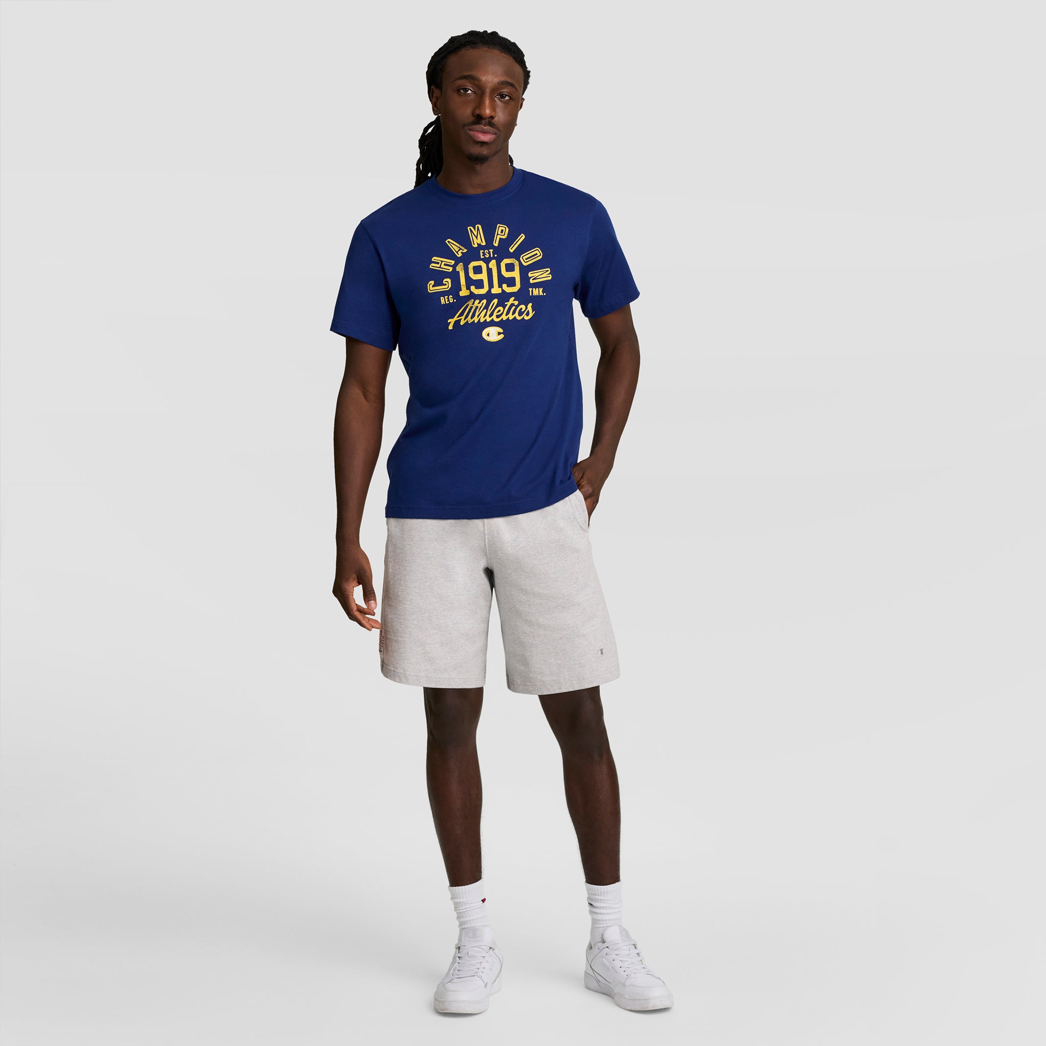 Champion 7" Jersey Short C Logo short gris chiné coton