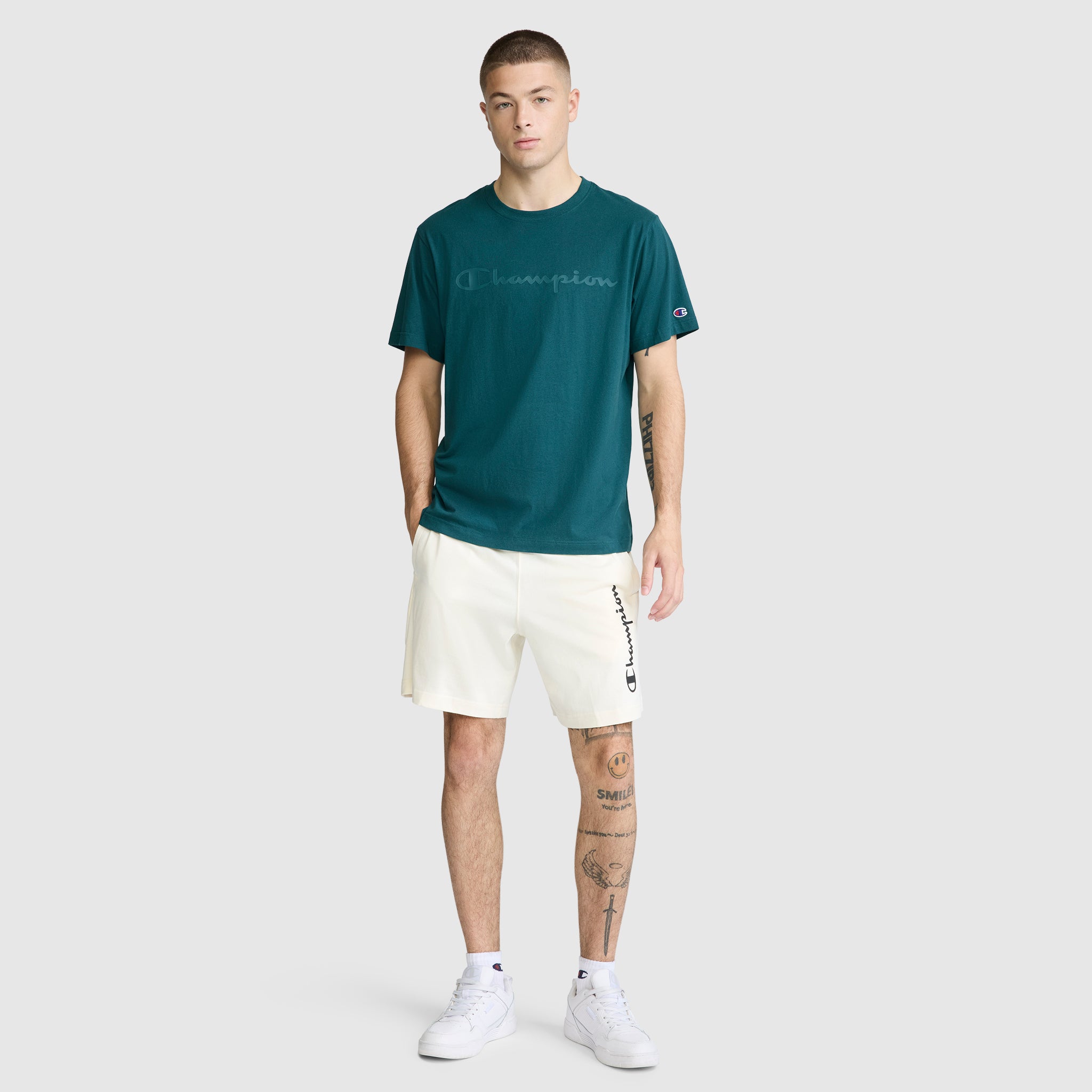 Champion Classic Graphic T-shirt homme vert sarcelle coton