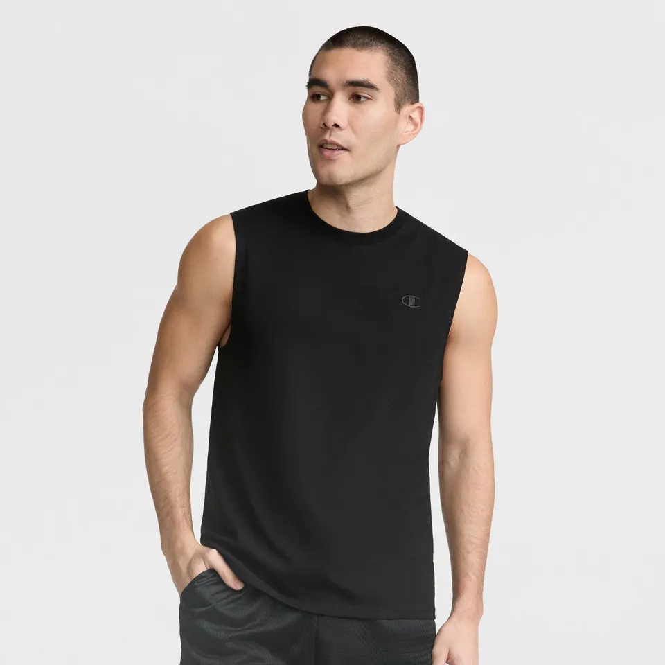 Champion Muscle Tank Débardeur Homme Noir Coton