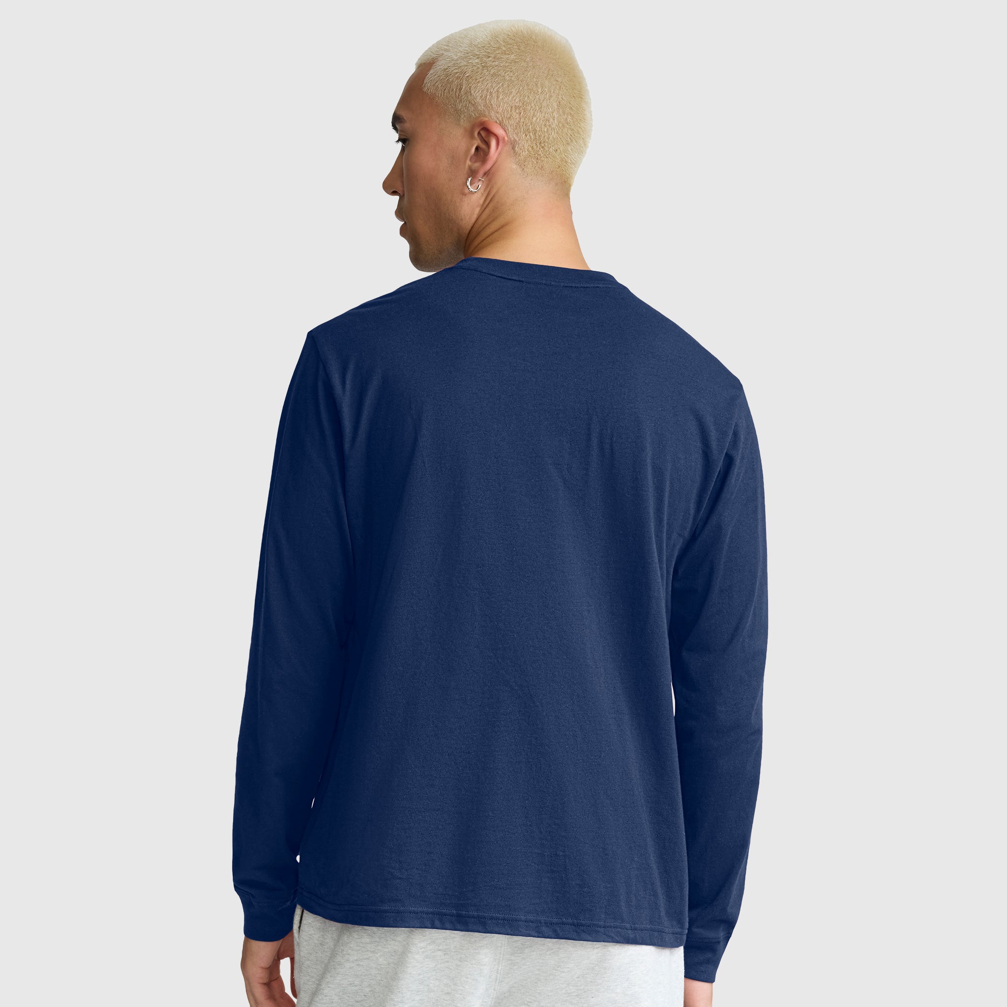 Champion Classic C Logo t-shirt manches longues bleu estate homme