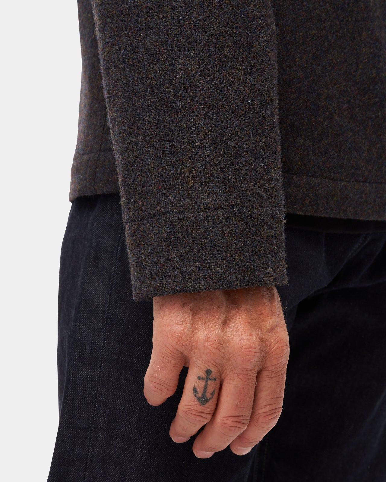 LAFAURIE RIVOLI blouson tweed navy kaki laine vierge