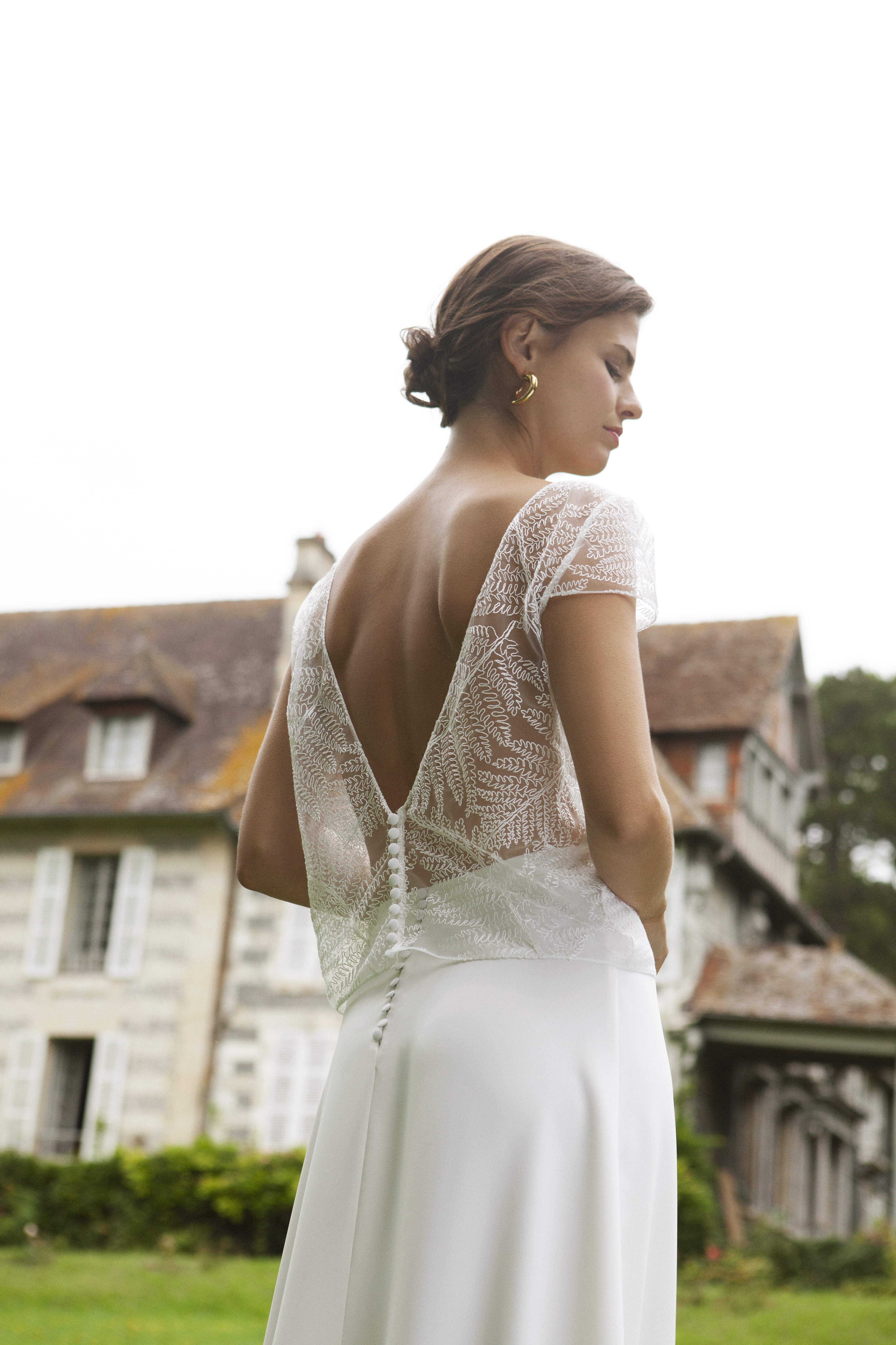 Maison Floret Prêt-à-marier Auguste top mariée broderie italienne