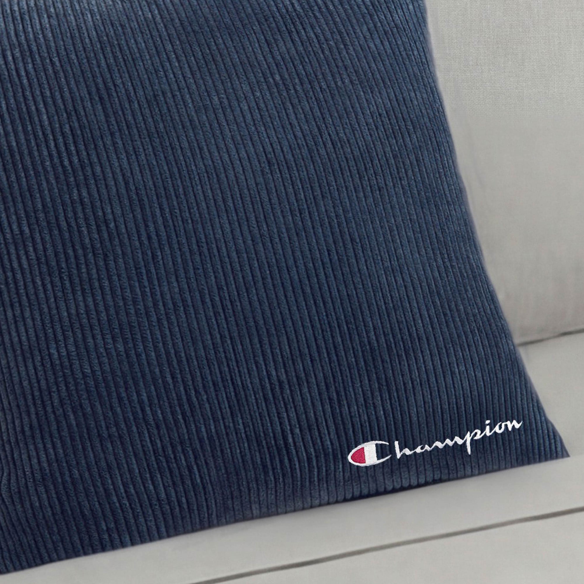 Champion Logo Coussin Carré 45x45 Navy Bleu polyester
