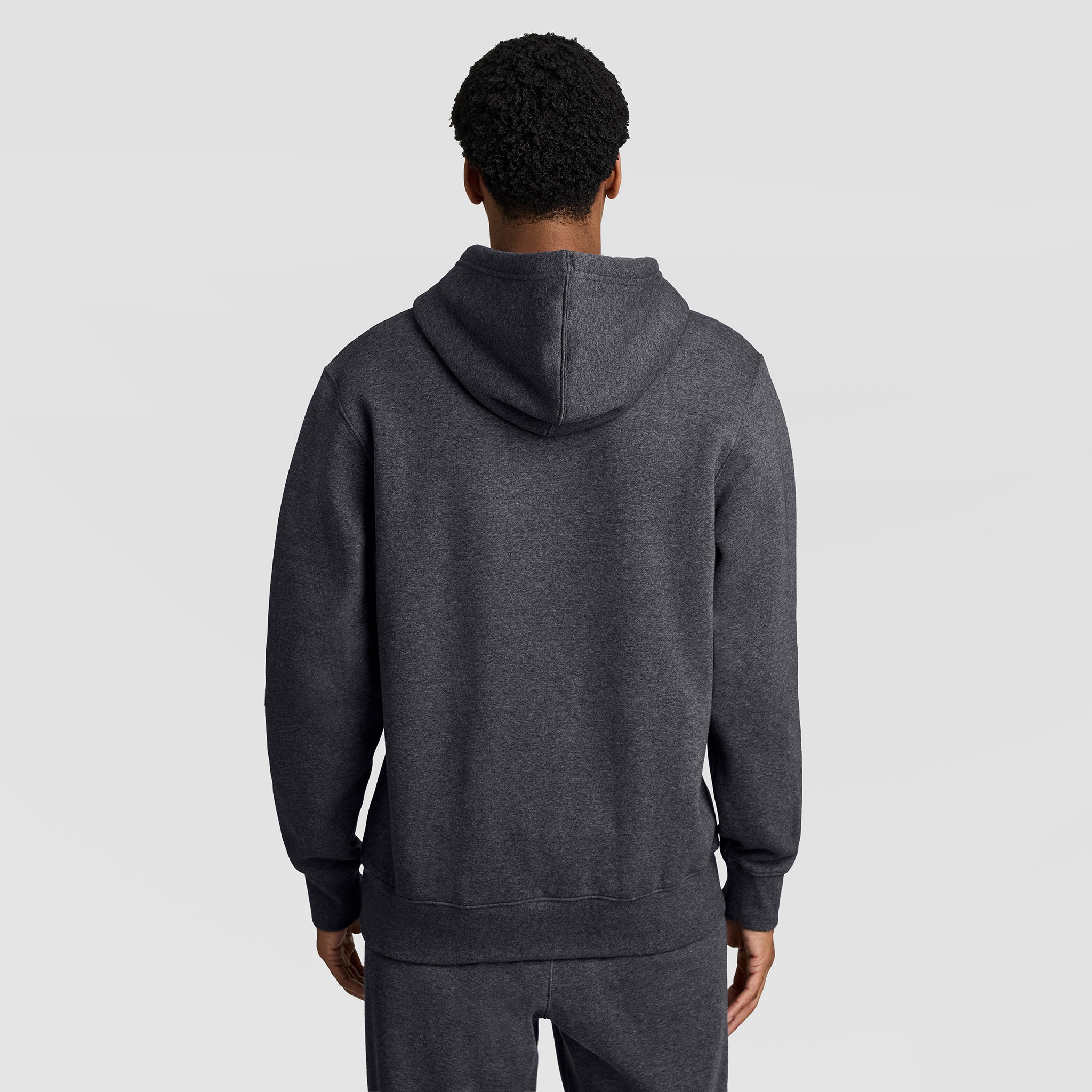 Champion Powerblend Hoodie Sweat Granite Heather Script Logo Molleton