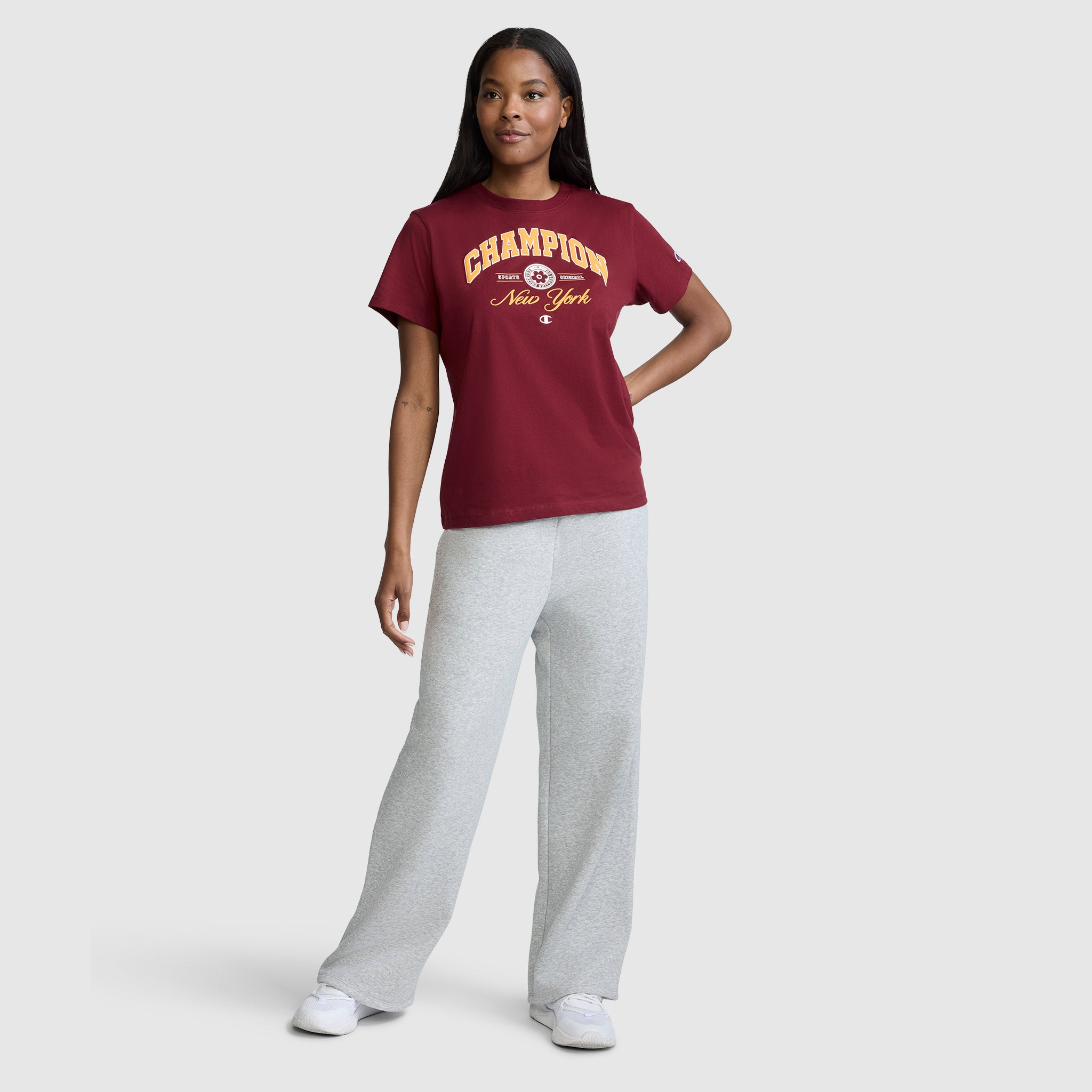 Champion New York Flower t-shirt coton Cabernet