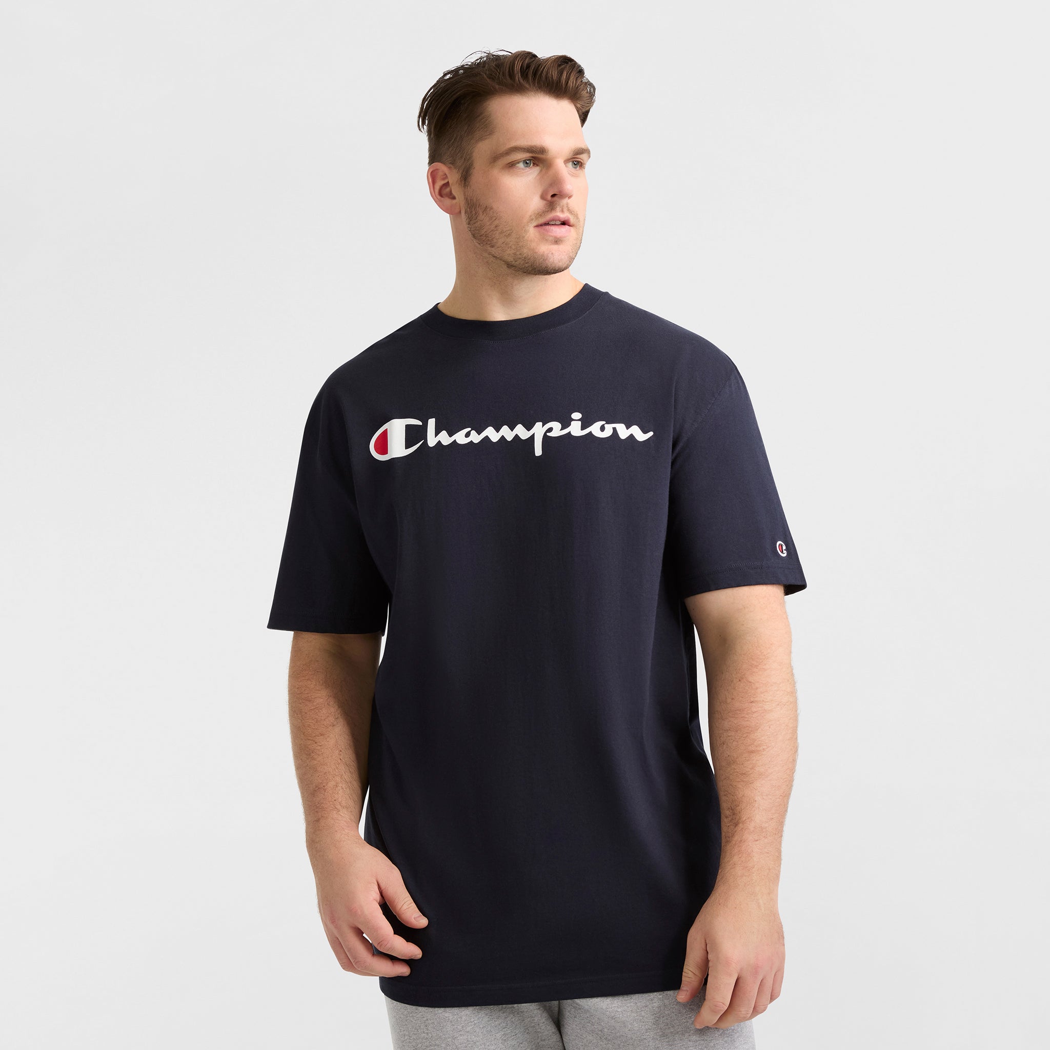 Champion Classic Graphic Script Logo t-shirt bleu marine LT coton