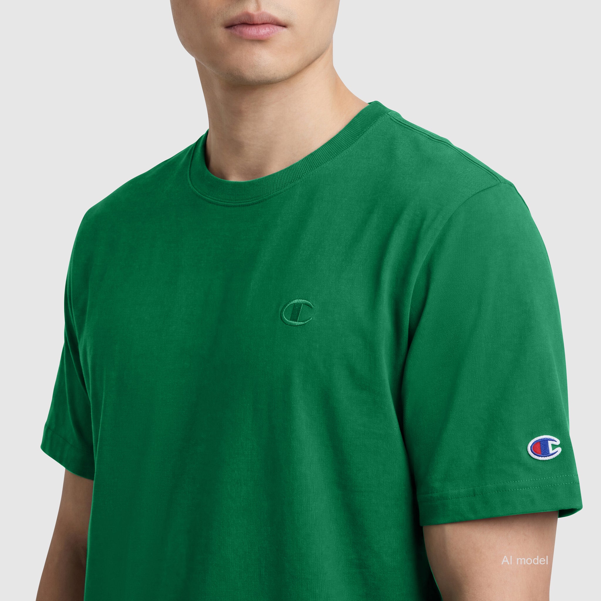 Champion Classic C Logo t-shirt homme Verdant Green coton