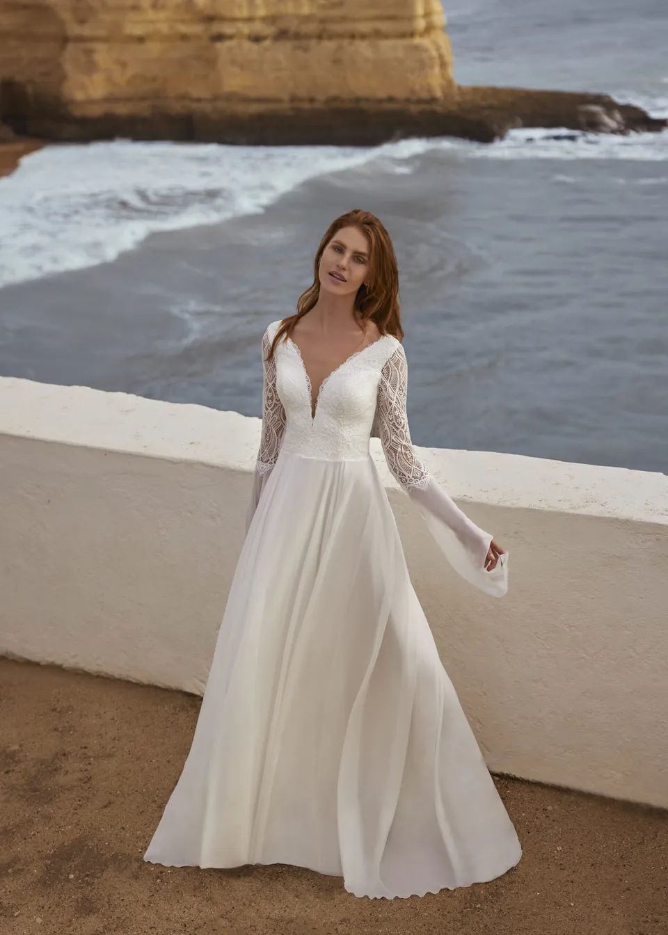 Hervé Paris Cherish Carmela robe de mariée ivoire fluide