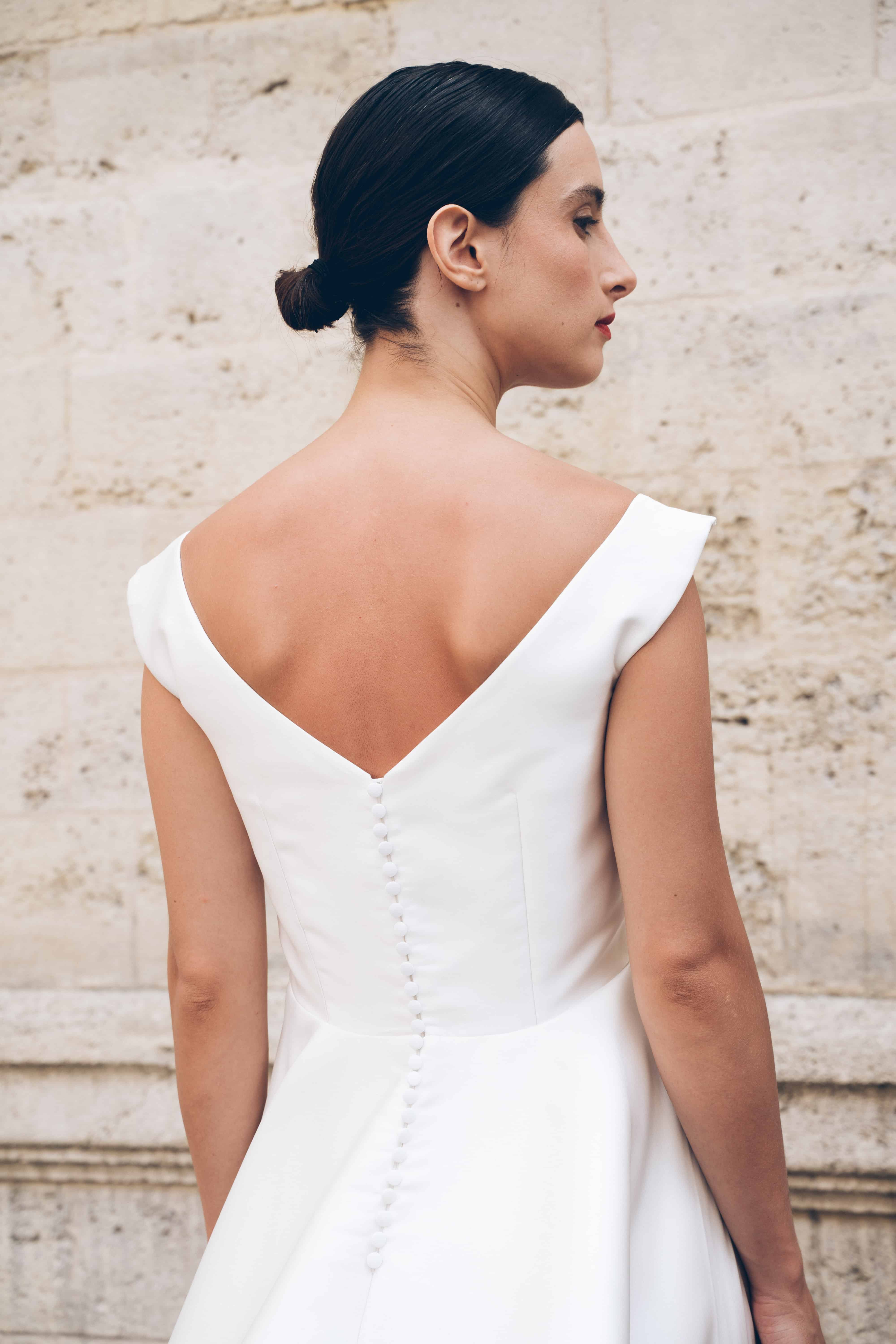 Maison Floret Sur-mesure Marceau robe mikado soie col V